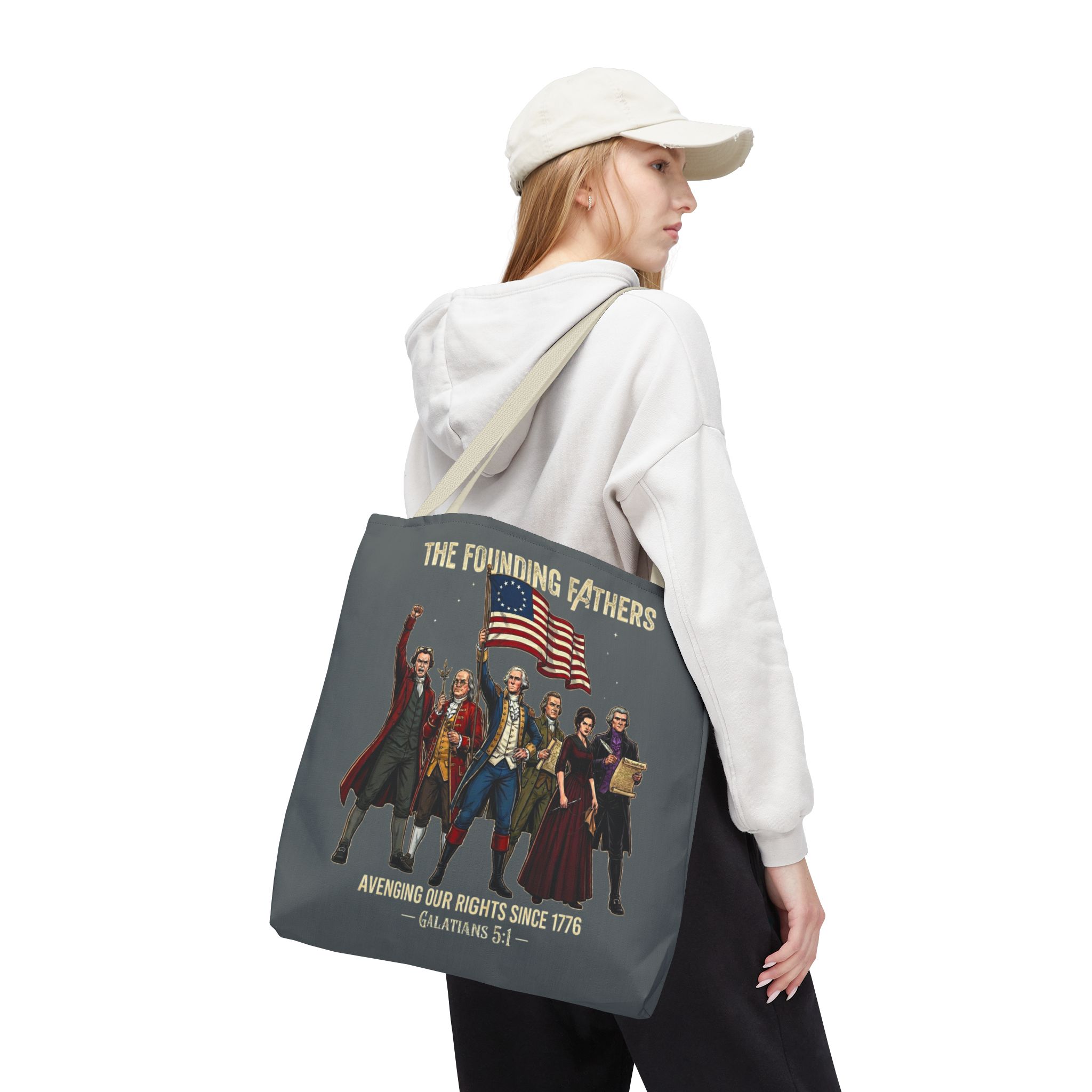 The Founding Fathers Tote Bag — Avengers × America 250 × Galatians 5:1 81 The Founding Fathers Tote Bag — Avengers × America 250 × Galatians 5:1 - Image 81