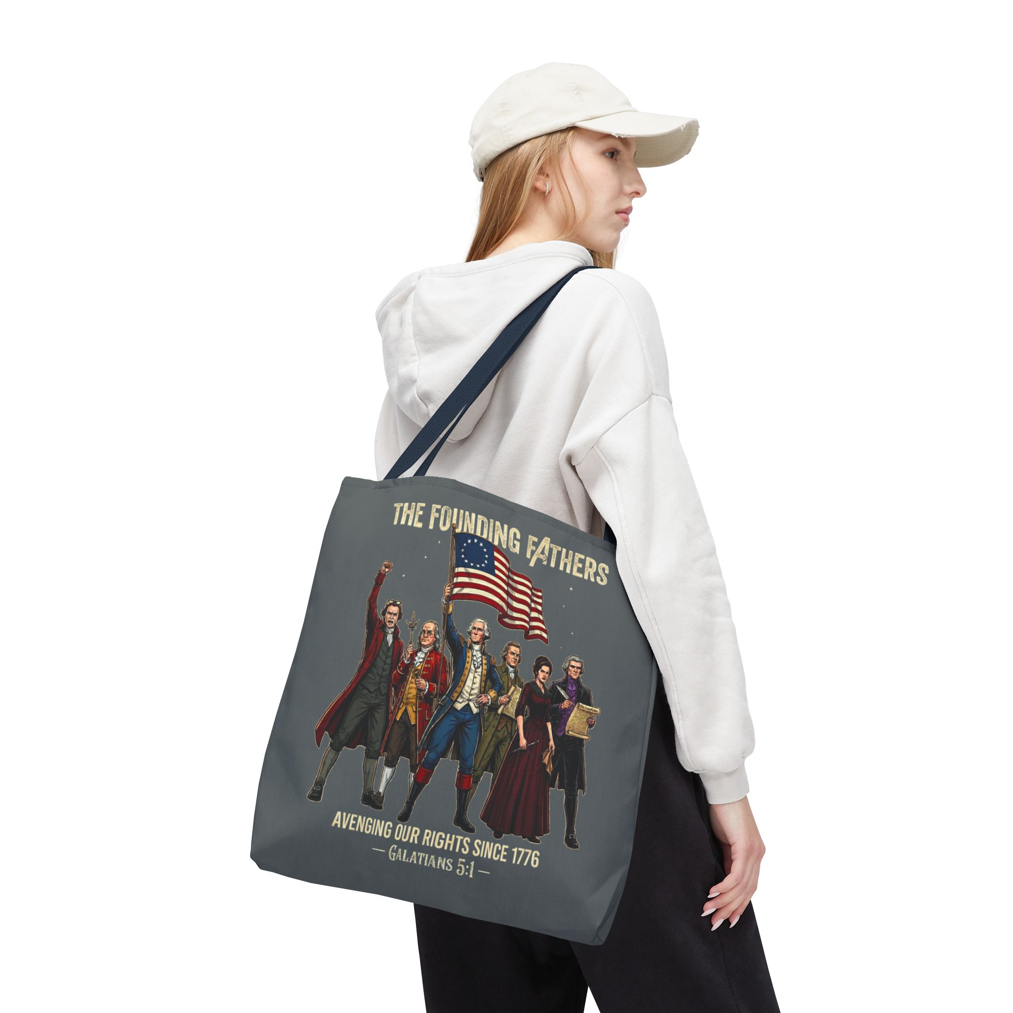 The Founding Fathers Tote Bag — Avengers × America 250 × Galatians 5:1 102 The Founding Fathers Tote Bag — Avengers × America 250 × Galatians 5:1 - Image 102