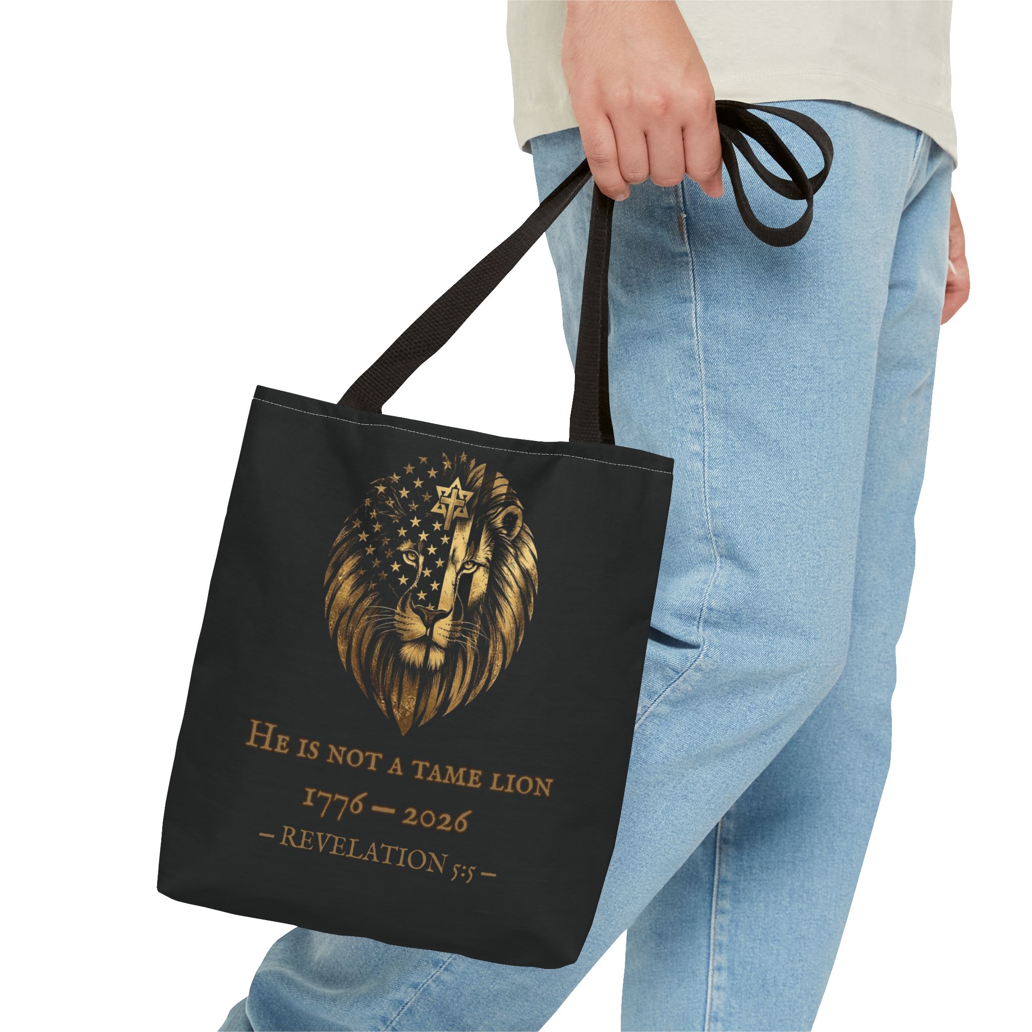 He Is Not A Tame Lion Tote — Narnia × America 250 × Revelation 5:5 3 He Is Not A Tame Lion Tote — Narnia × America 250 × Revelation 5:5 - Image 3