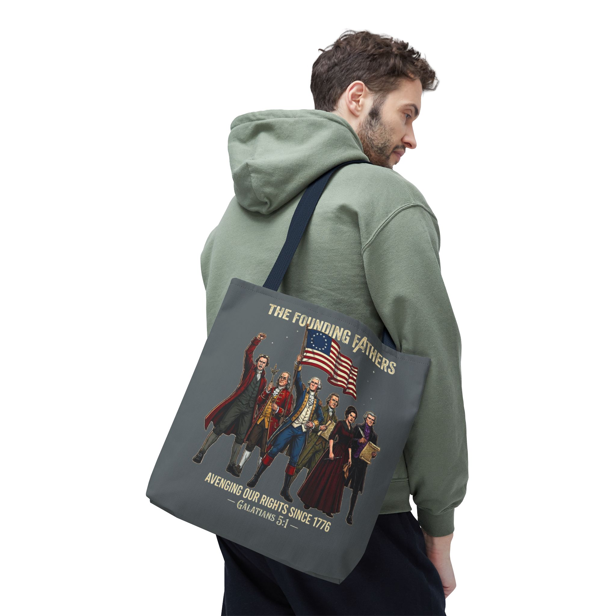 The Founding Fathers Tote Bag — Avengers × America 250 × Galatians 5:1 96 The Founding Fathers Tote Bag — Avengers × America 250 × Galatians 5:1 - Image 96