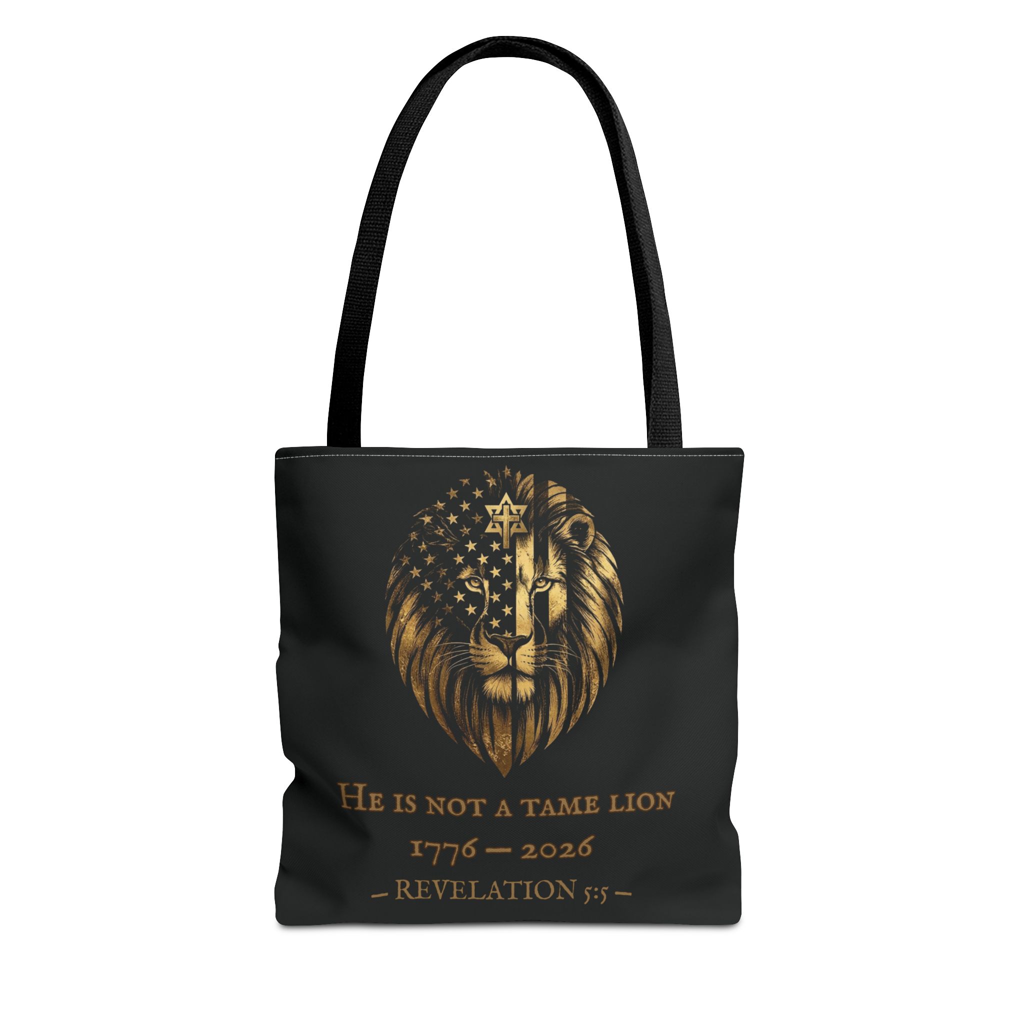 He Is Not A Tame Lion Tote — Narnia × America 250 × Revelation 5:5 1 He Is Not A Tame Lion Tote — Narnia × America 250 × Revelation 5:5
