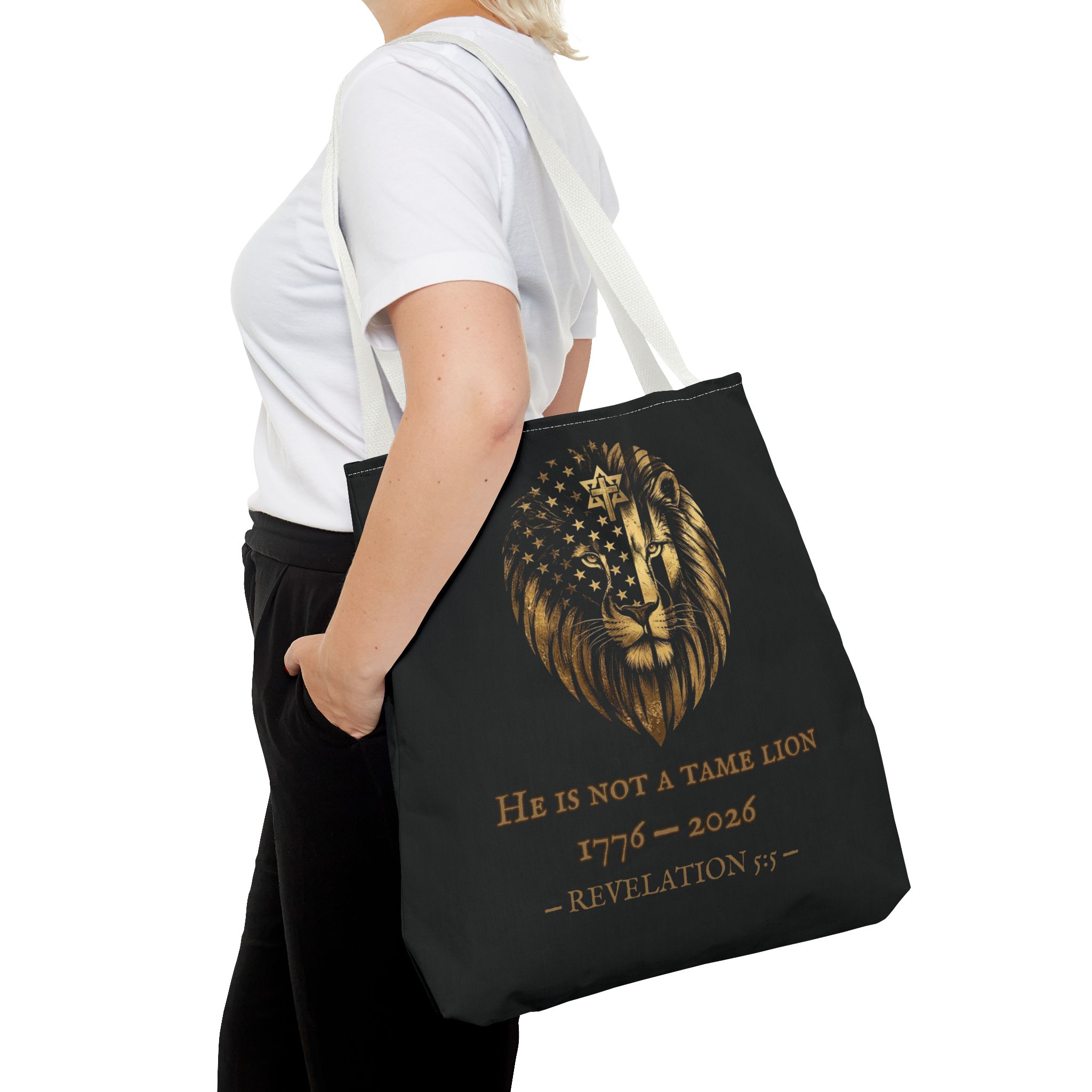 He Is Not A Tame Lion Tote — Narnia × America 250 × Revelation 5:5 36 He Is Not A Tame Lion Tote — Narnia × America 250 × Revelation 5:5 - Image 36