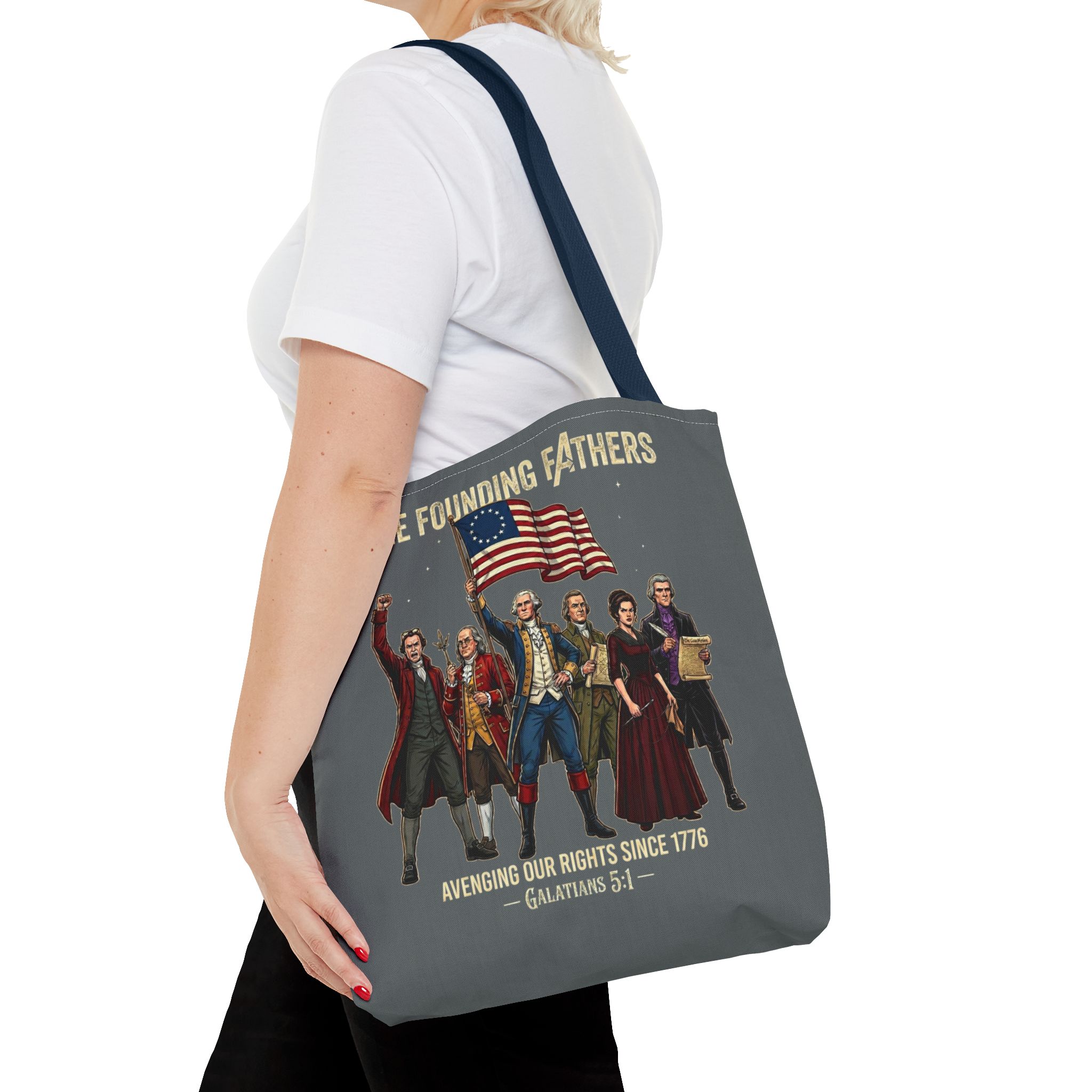 The Founding Fathers Tote Bag — Avengers × America 250 × Galatians 5:1 94 The Founding Fathers Tote Bag — Avengers × America 250 × Galatians 5:1 - Image 94