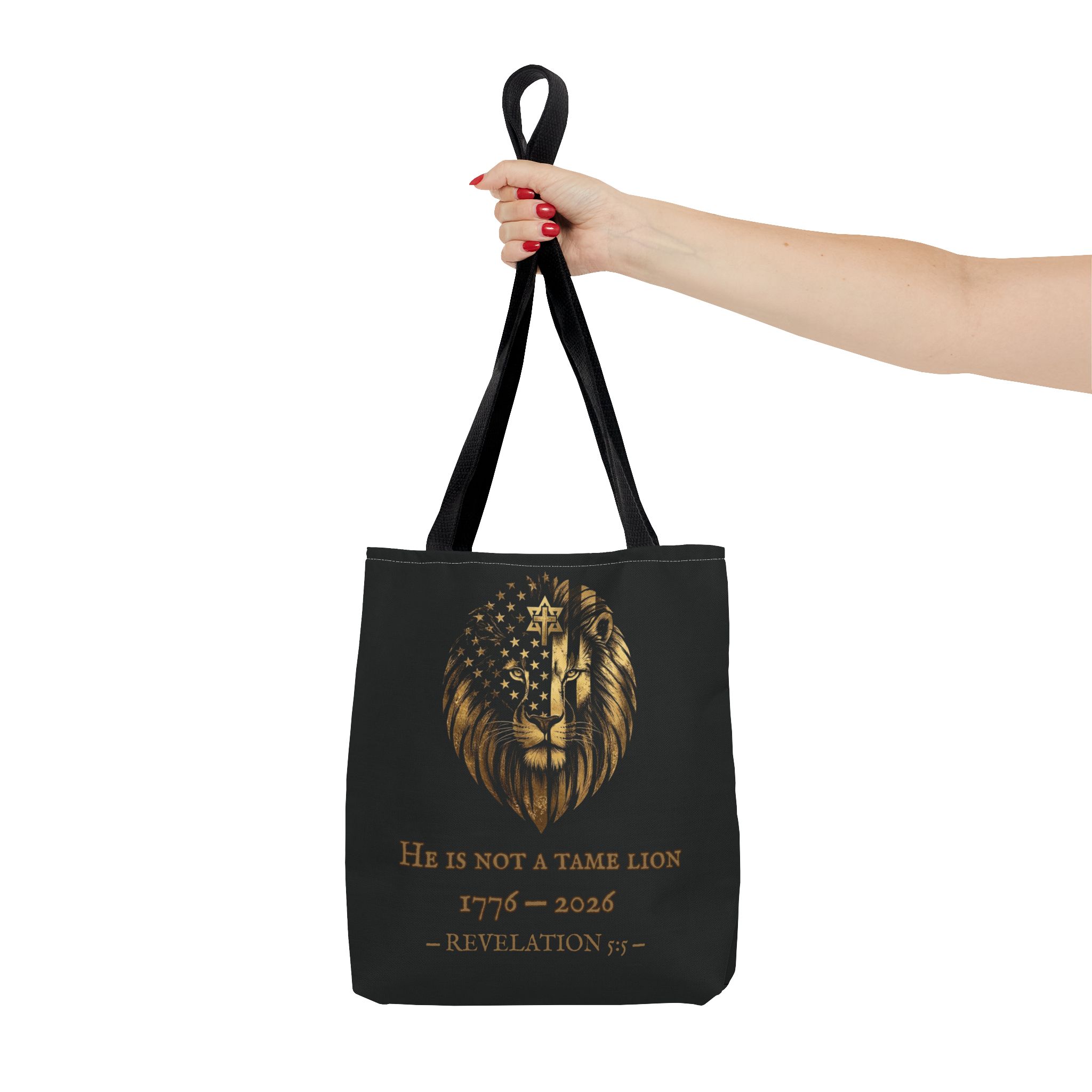 He Is Not A Tame Lion Tote — Narnia × America 250 × Revelation 5:5 4 He Is Not A Tame Lion Tote — Narnia × America 250 × Revelation 5:5 - Image 4