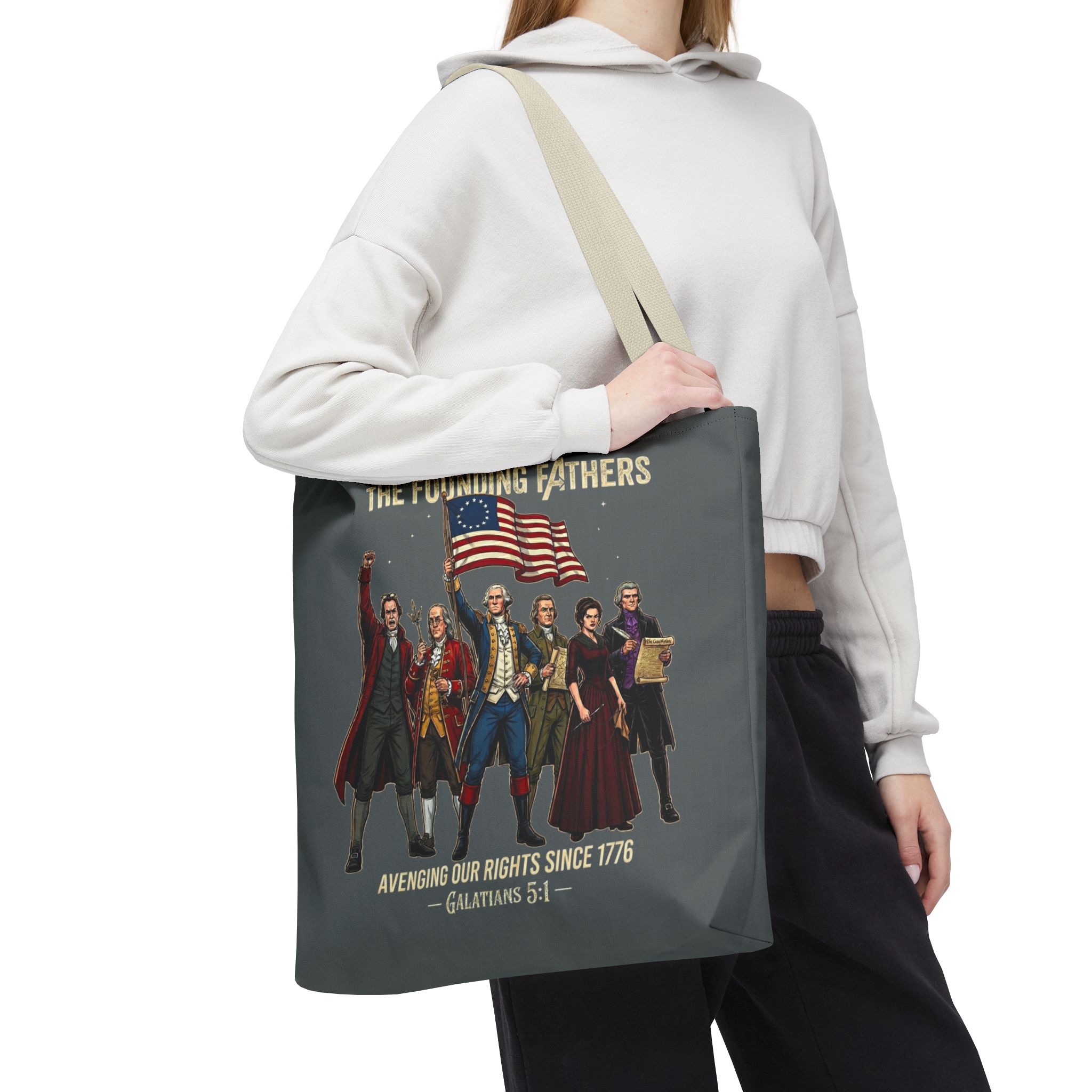 The Founding Fathers Tote Bag — Avengers × America 250 × Galatians 5:1 83 The Founding Fathers Tote Bag — Avengers × America 250 × Galatians 5:1 - Image 83