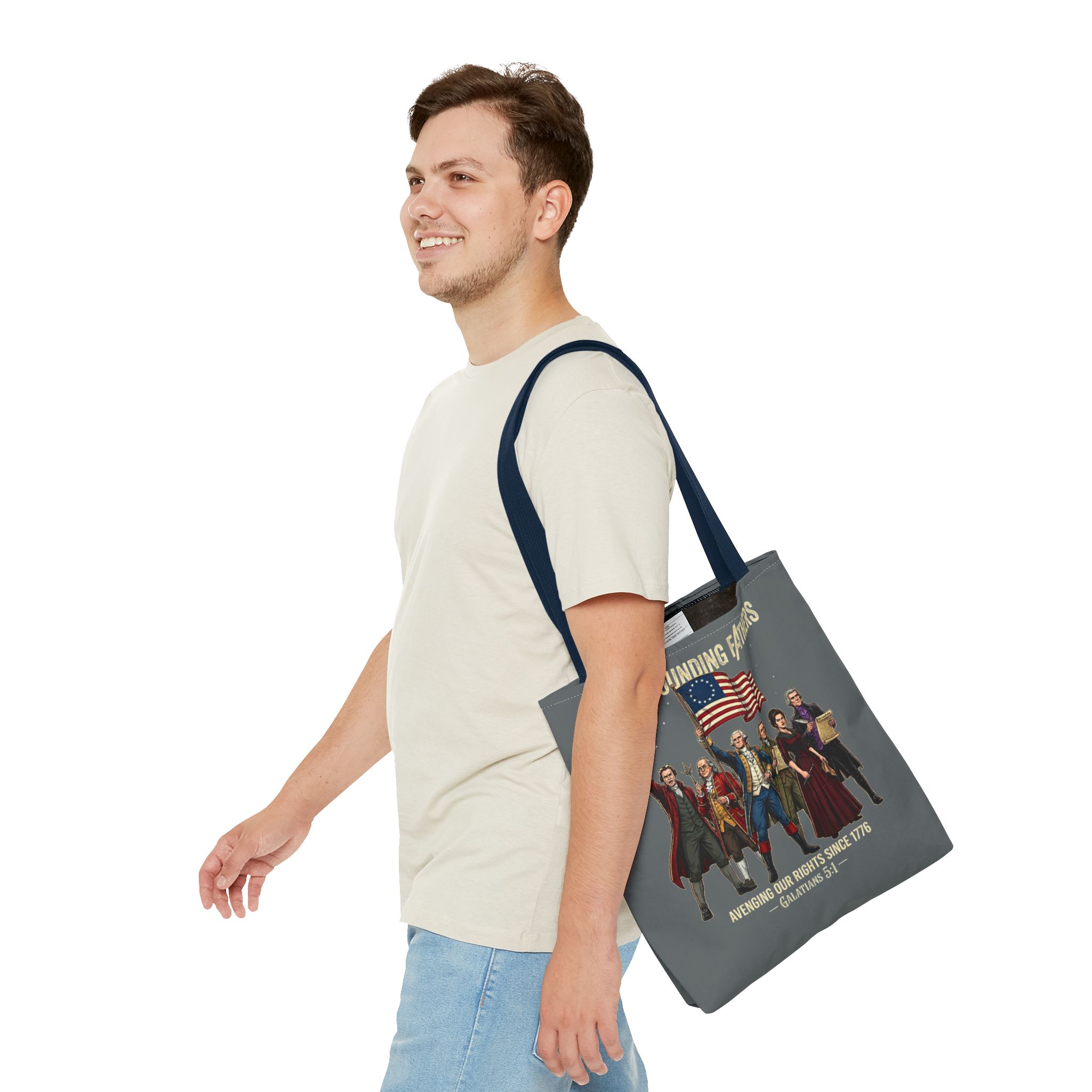 The Founding Fathers Tote Bag — Avengers × America 250 × Galatians 5:1 93 The Founding Fathers Tote Bag — Avengers × America 250 × Galatians 5:1 - Image 93