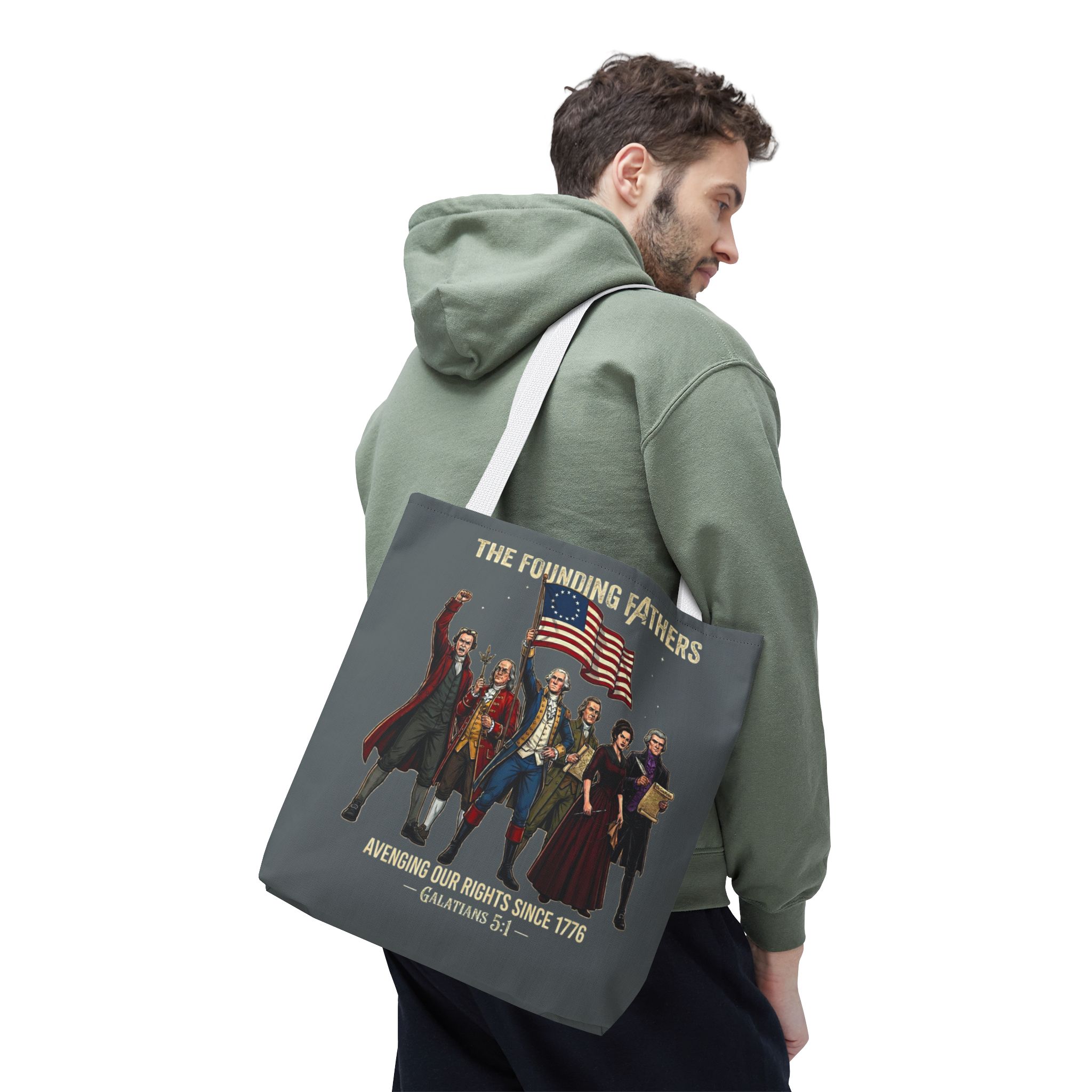 The Founding Fathers Tote Bag — Avengers × America 250 × Galatians 5:1 54 The Founding Fathers Tote Bag — Avengers × America 250 × Galatians 5:1 - Image 54