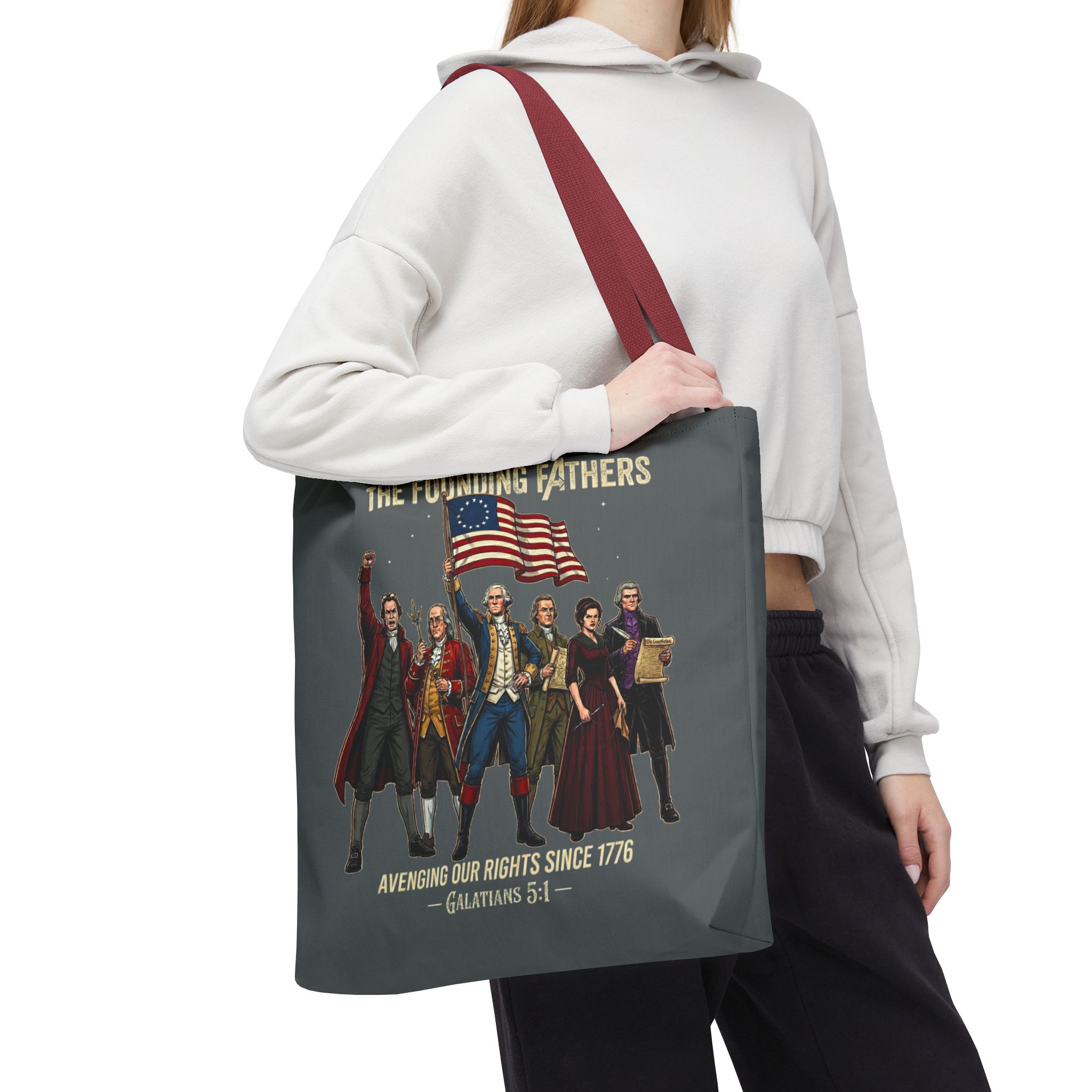 The Founding Fathers Tote Bag — Avengers × America 250 × Galatians 5:1 41 The Founding Fathers Tote Bag — Avengers × America 250 × Galatians 5:1 - Image 41