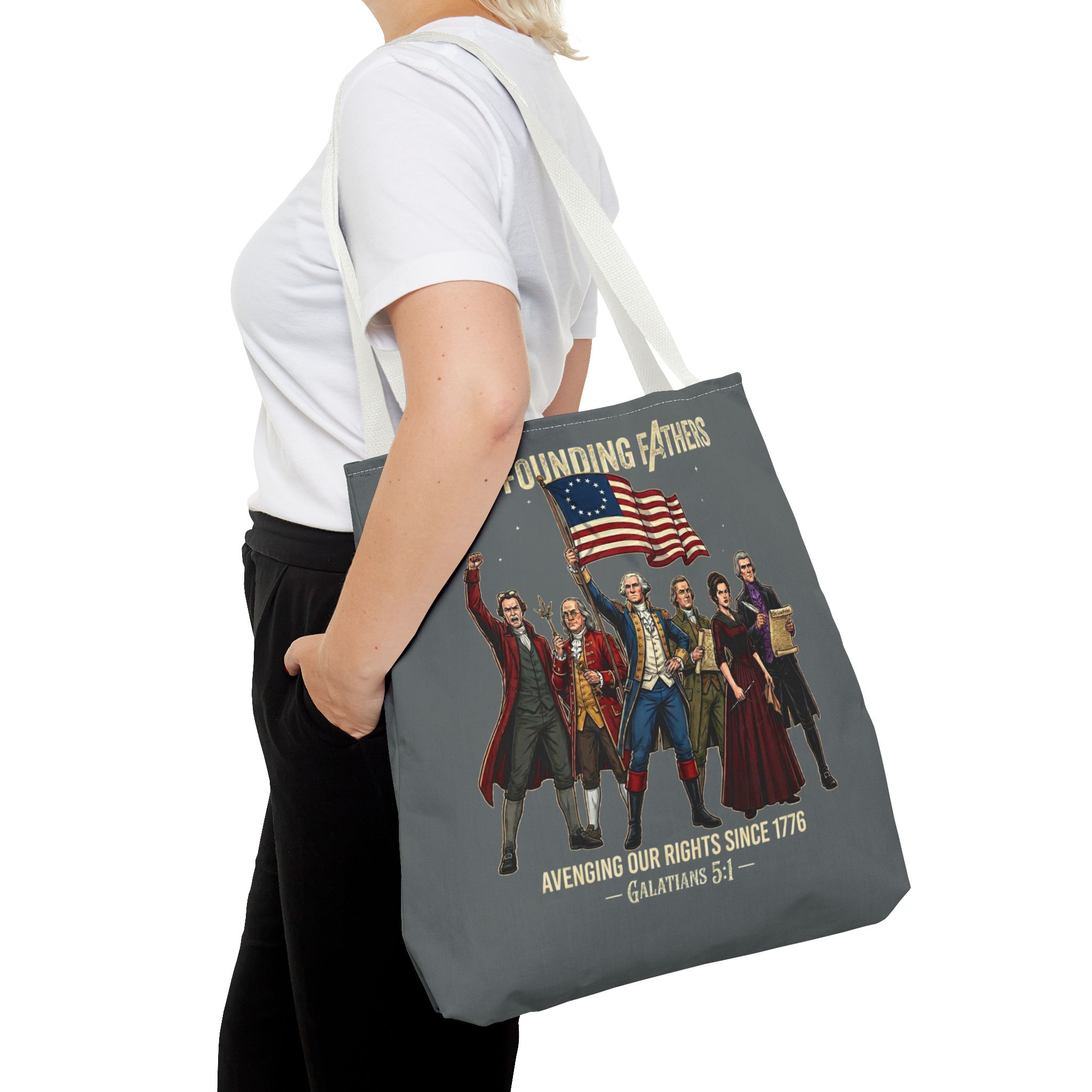 The Founding Fathers Tote Bag — Avengers × America 250 × Galatians 5:1 59 The Founding Fathers Tote Bag — Avengers × America 250 × Galatians 5:1 - Image 59
