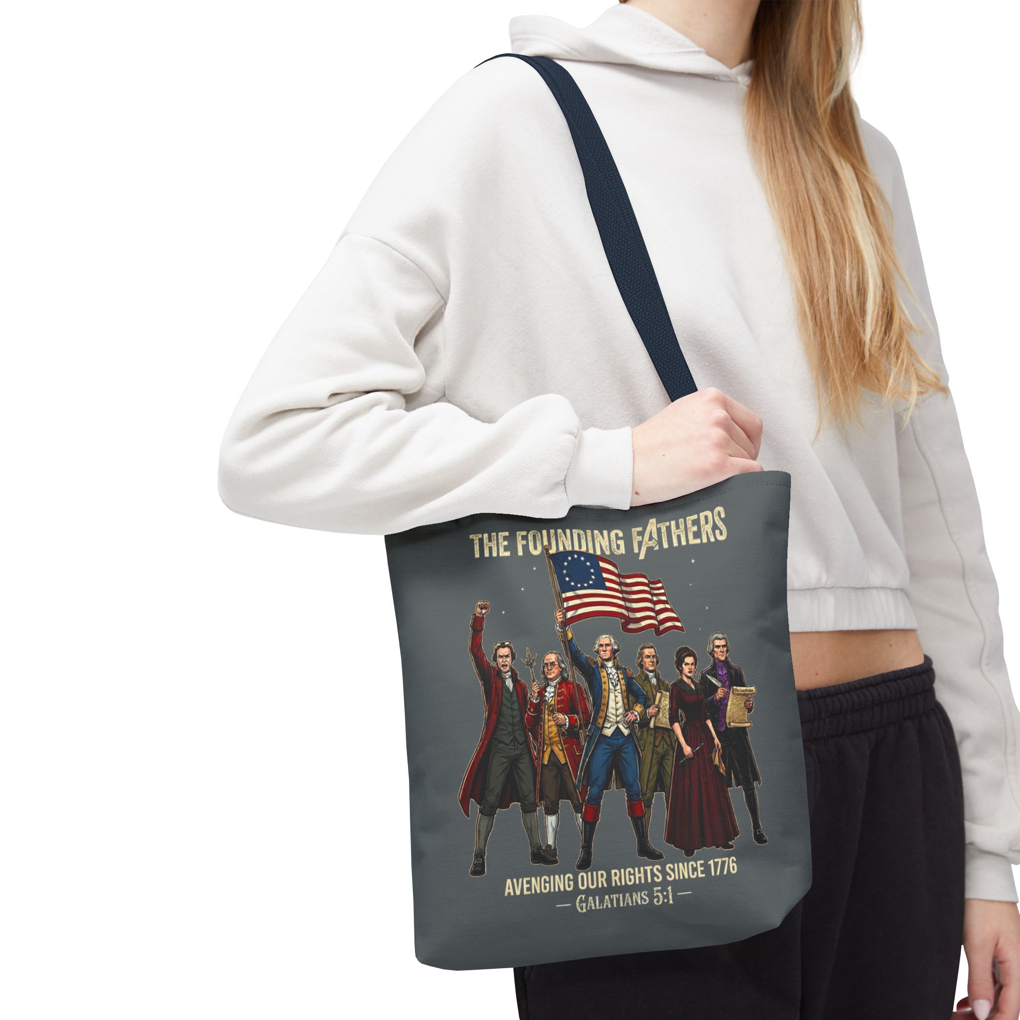 The Founding Fathers Tote Bag — Avengers × America 250 × Galatians 5:1 90 The Founding Fathers Tote Bag — Avengers × America 250 × Galatians 5:1 - Image 90