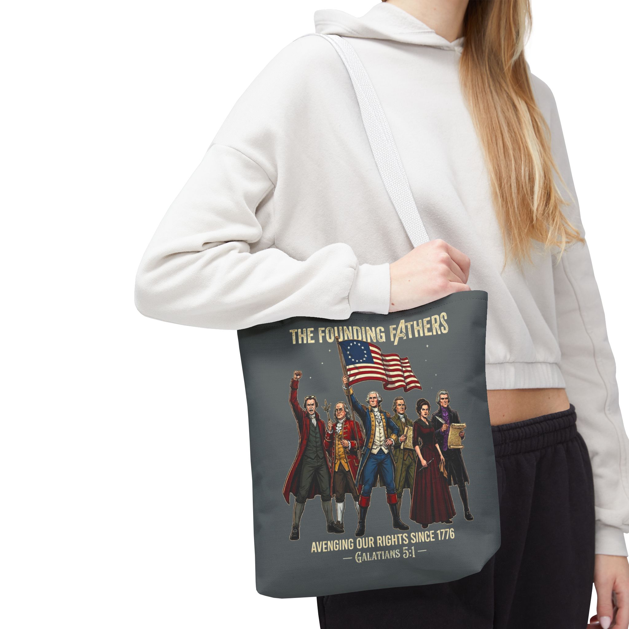 The Founding Fathers Tote Bag — Avengers × America 250 × Galatians 5:1 48 The Founding Fathers Tote Bag — Avengers × America 250 × Galatians 5:1 - Image 48