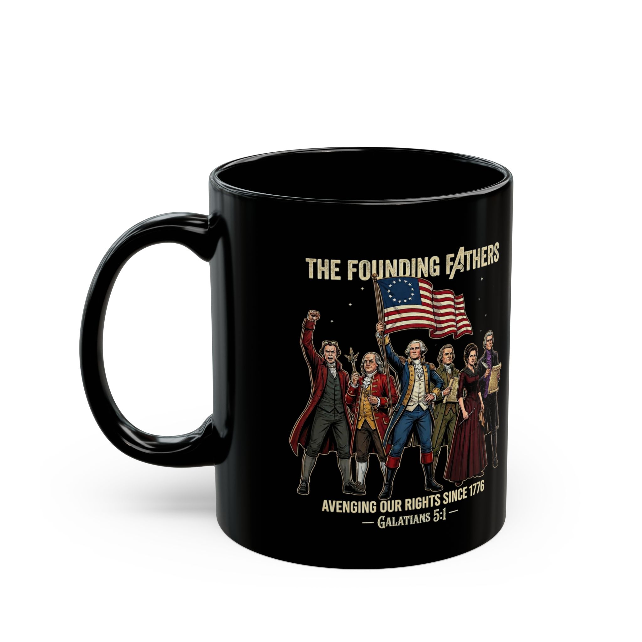 The Founding Fathers Mug — Avengers × America 250 × Galatians 5:1 1 The Founding Fathers Mug — Avengers × America 250 × Galatians 5:1