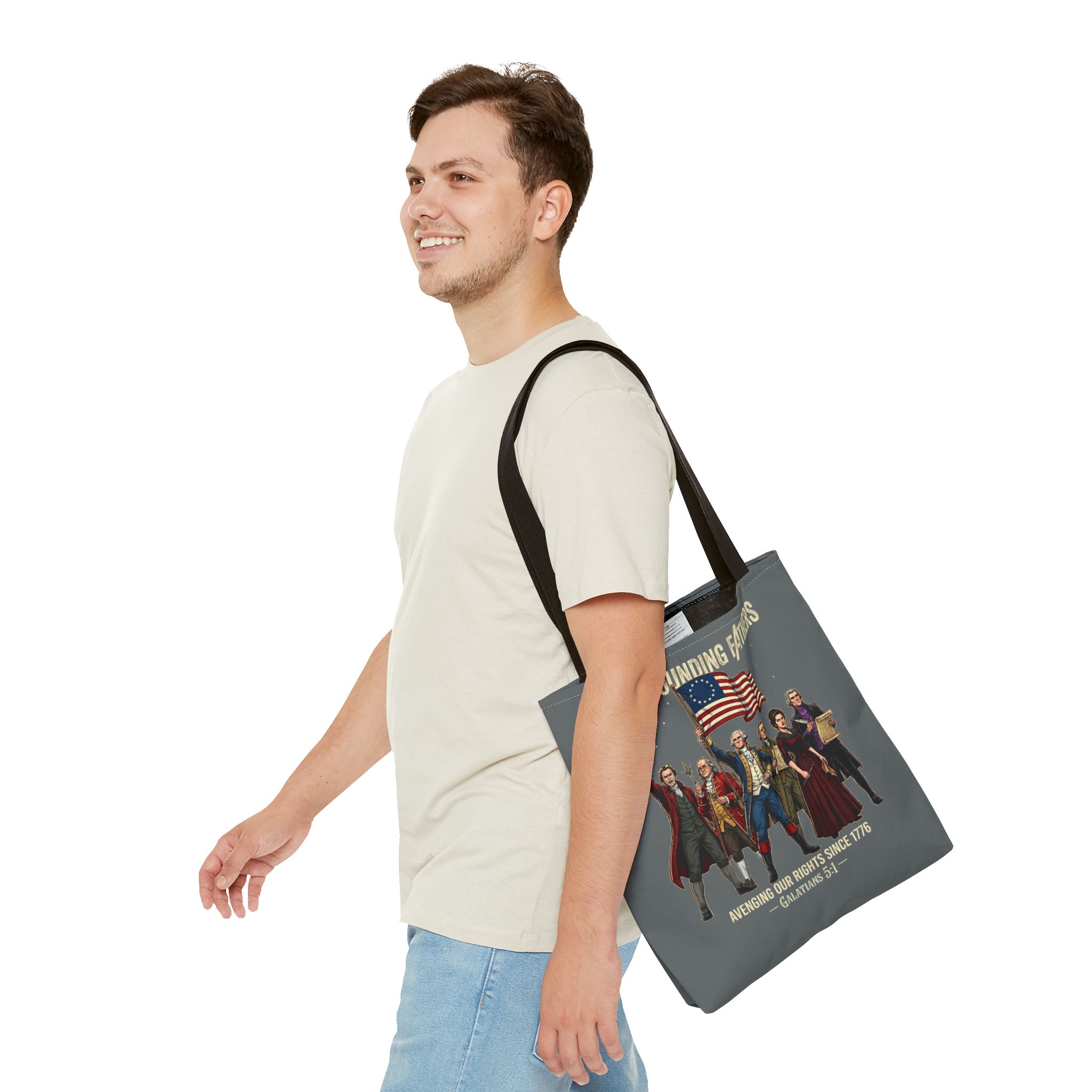 The Founding Fathers Tote Bag — Avengers × America 250 × Galatians 5:1 9 The Founding Fathers Tote Bag — Avengers × America 250 × Galatians 5:1 - Image 9