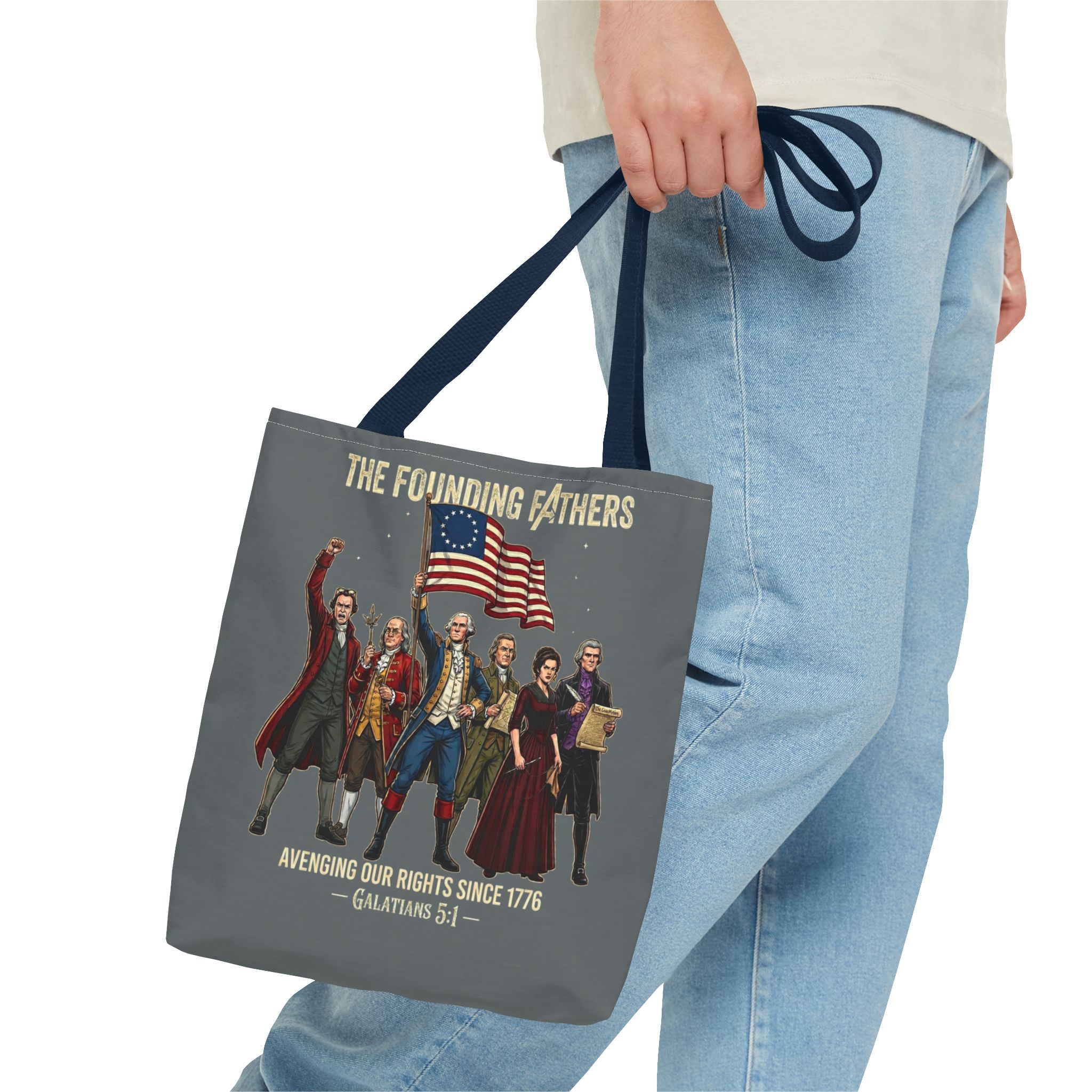 The Founding Fathers Tote Bag — Avengers × America 250 × Galatians 5:1 86 The Founding Fathers Tote Bag — Avengers × America 250 × Galatians 5:1 - Image 86