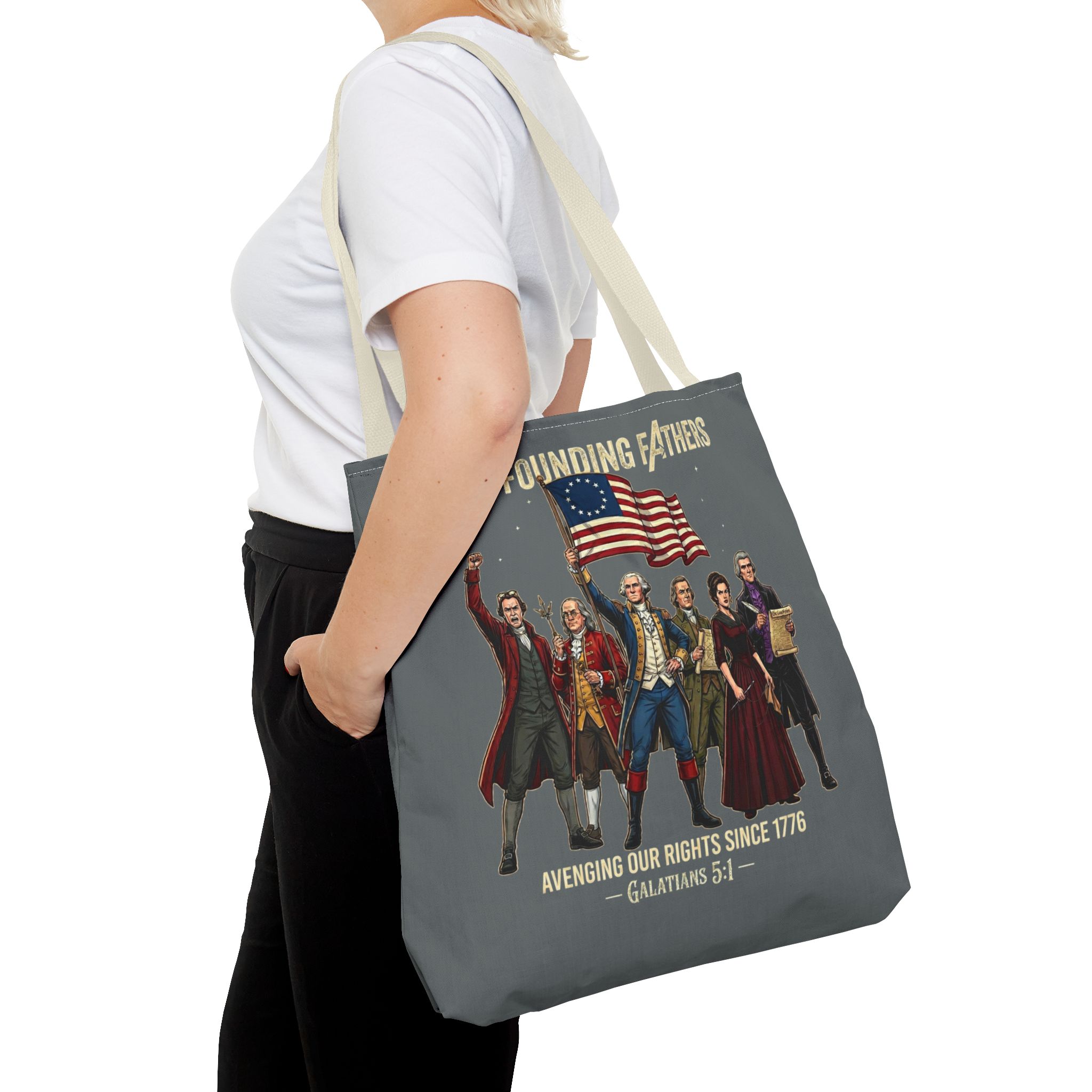 The Founding Fathers Tote Bag — Avengers × America 250 × Galatians 5:1 80 The Founding Fathers Tote Bag — Avengers × America 250 × Galatians 5:1 - Image 80