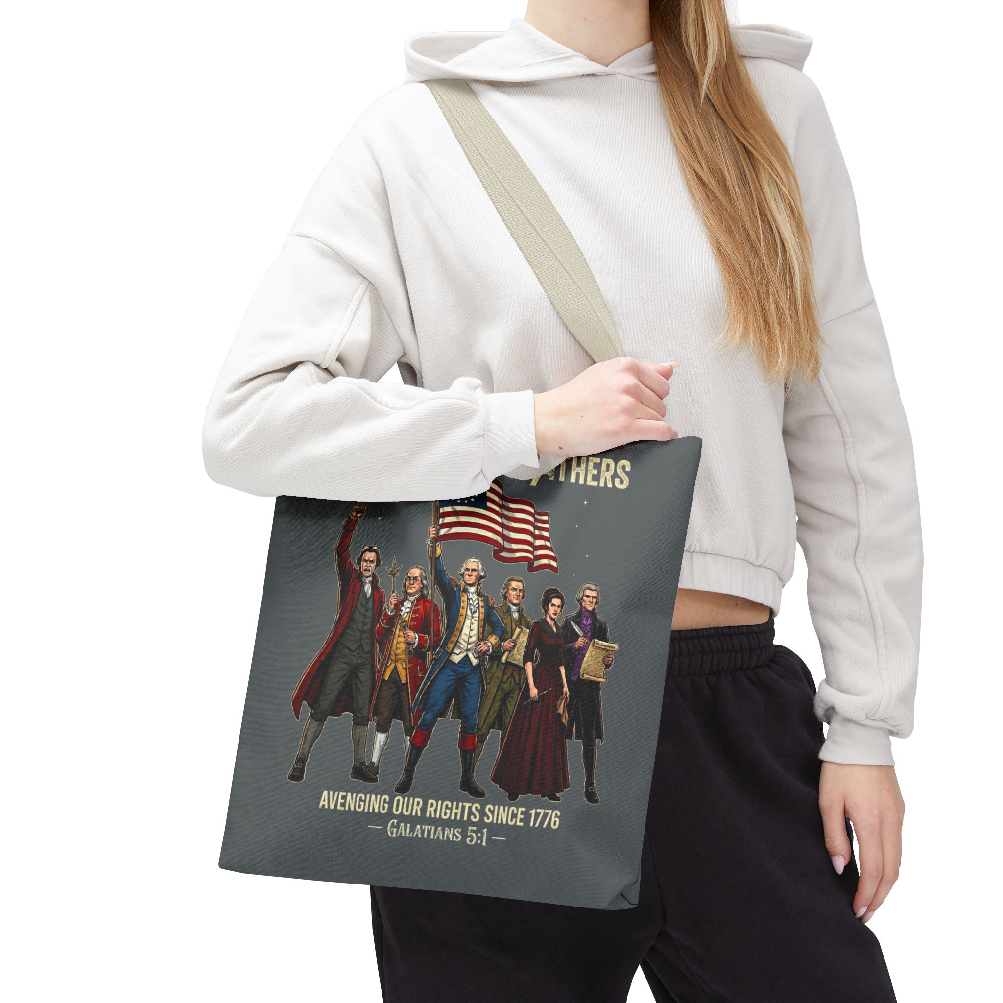 The Founding Fathers Tote Bag — Avengers × America 250 × Galatians 5:1 76 The Founding Fathers Tote Bag — Avengers × America 250 × Galatians 5:1 - Image 76