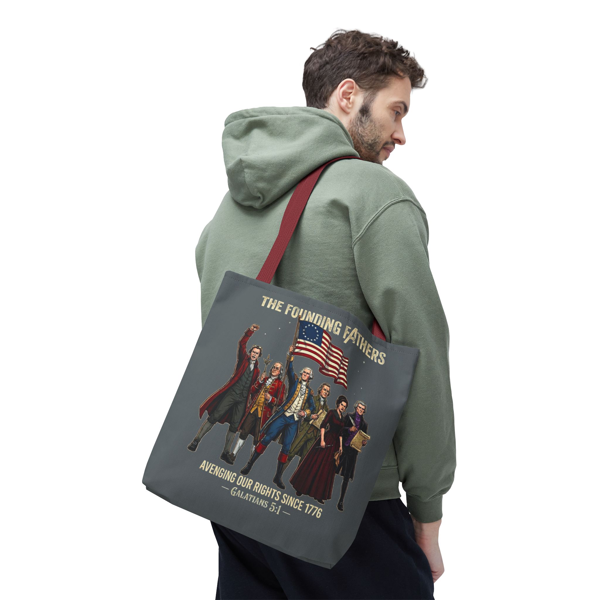 The Founding Fathers Tote Bag — Avengers × America 250 × Galatians 5:1 33 The Founding Fathers Tote Bag — Avengers × America 250 × Galatians 5:1 - Image 33
