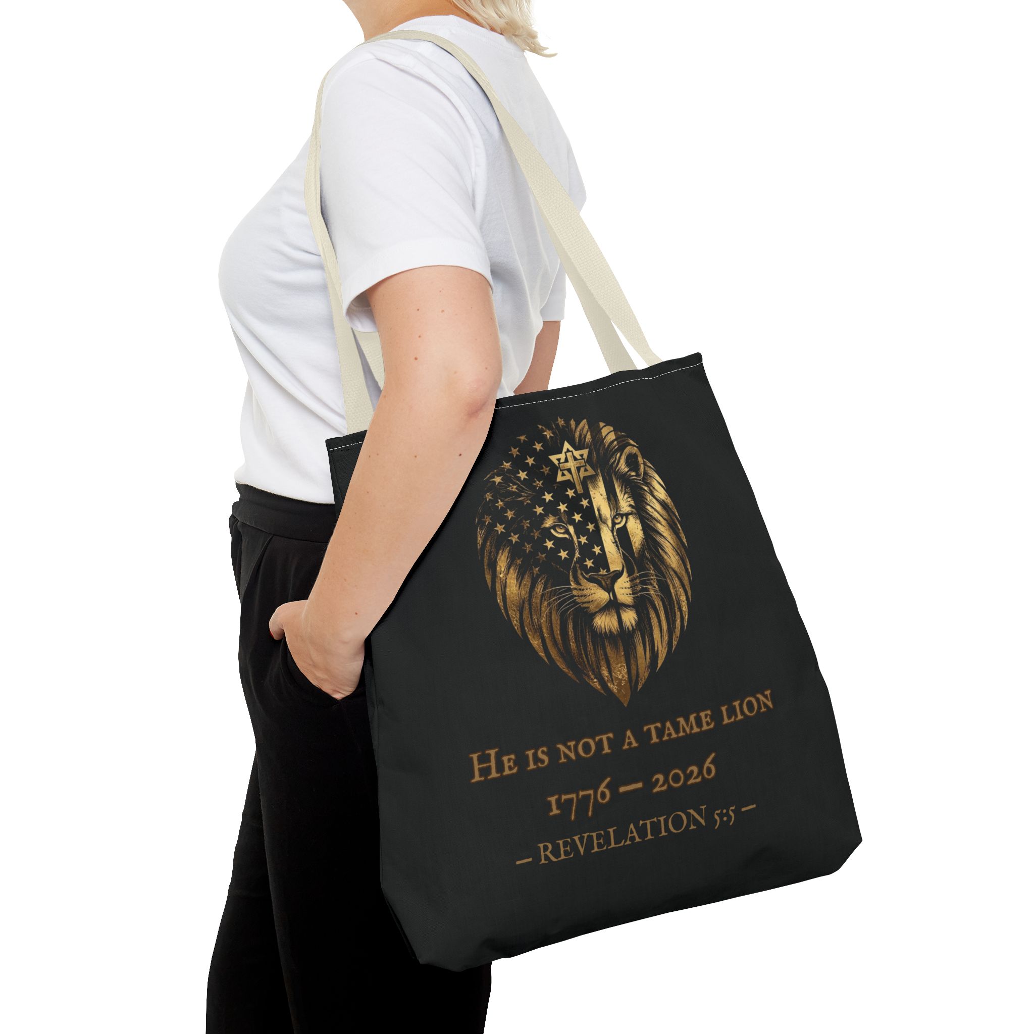 He Is Not A Tame Lion Tote — Narnia × America 250 × Revelation 5:5 48 He Is Not A Tame Lion Tote — Narnia × America 250 × Revelation 5:5 - Image 48
