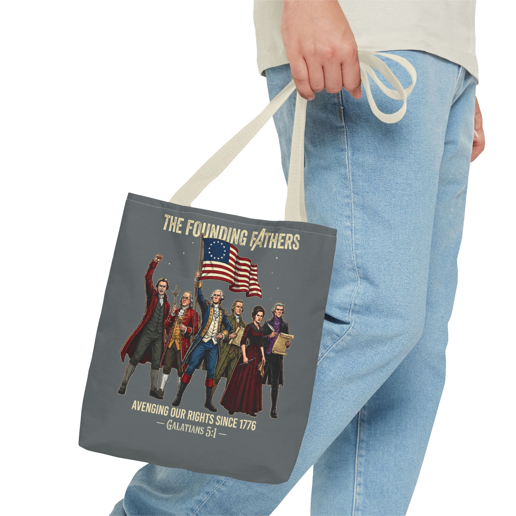 The Founding Fathers Tote Bag — Avengers × America 250 × Galatians 5:1 65 The Founding Fathers Tote Bag — Avengers × America 250 × Galatians 5:1 - Image 65
