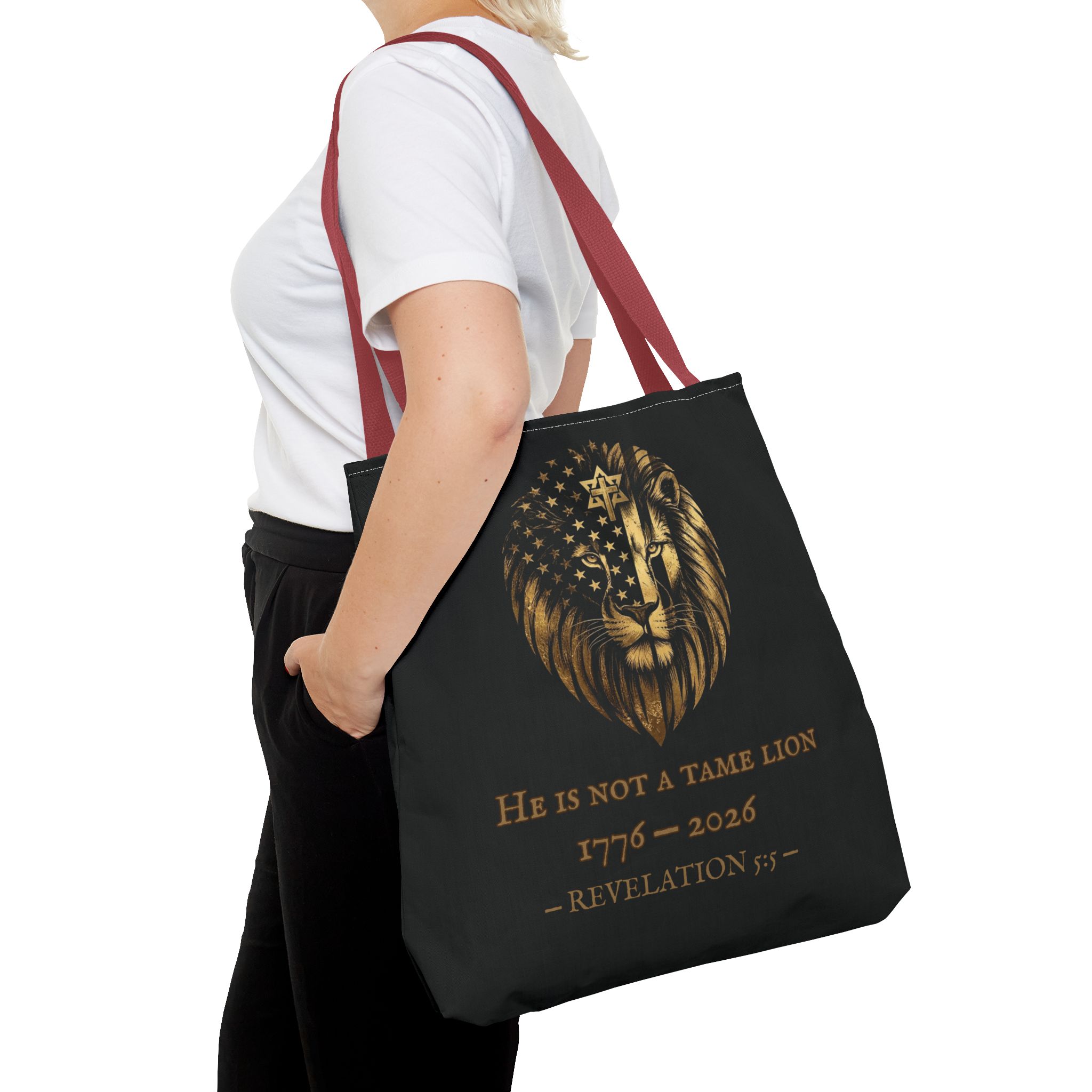 He Is Not A Tame Lion Tote — Narnia × America 250 × Revelation 5:5 24 He Is Not A Tame Lion Tote — Narnia × America 250 × Revelation 5:5 - Image 24