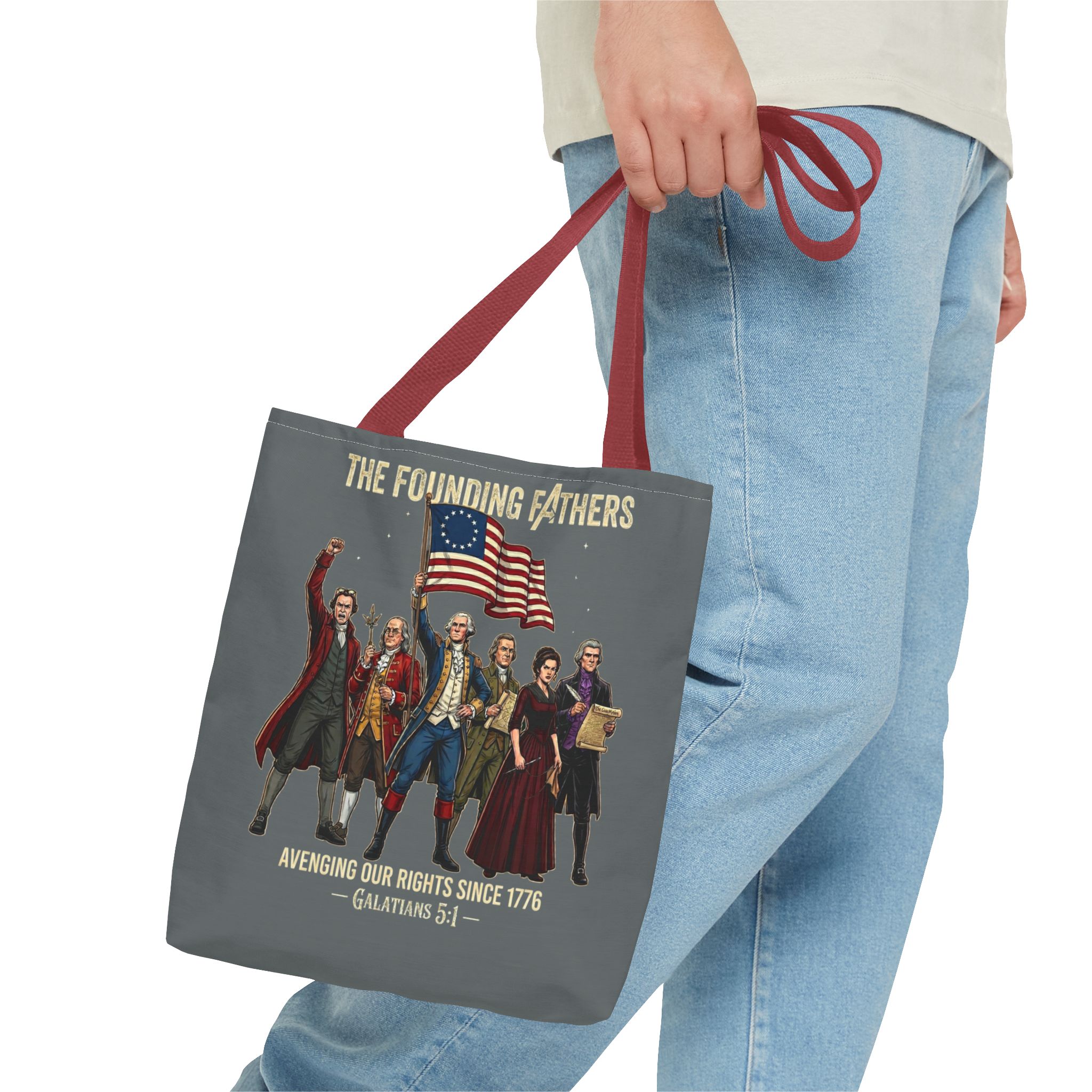 The Founding Fathers Tote Bag — Avengers × America 250 × Galatians 5:1 23 The Founding Fathers Tote Bag — Avengers × America 250 × Galatians 5:1 - Image 23