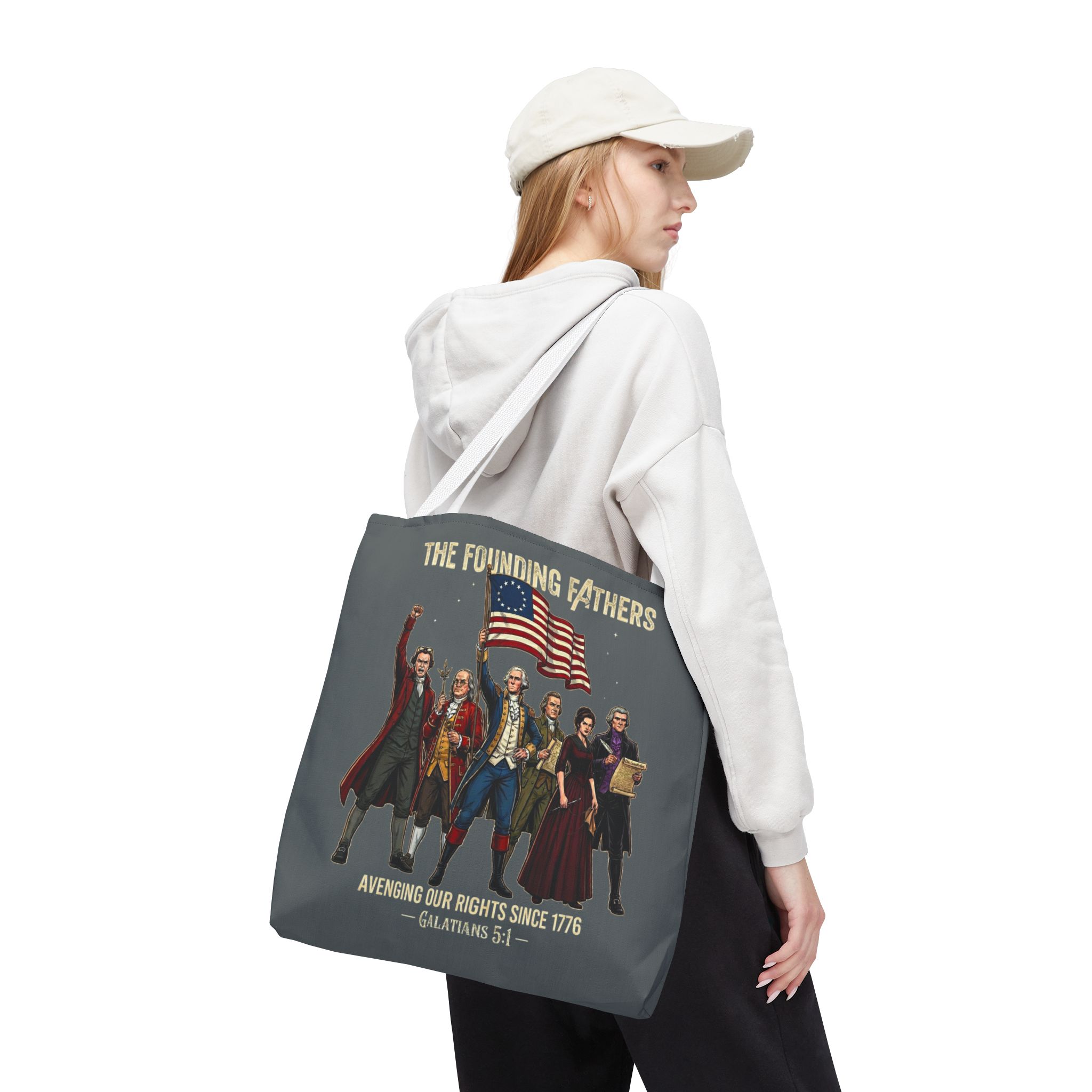 The Founding Fathers Tote Bag — Avengers × America 250 × Galatians 5:1 60 The Founding Fathers Tote Bag — Avengers × America 250 × Galatians 5:1 - Image 60