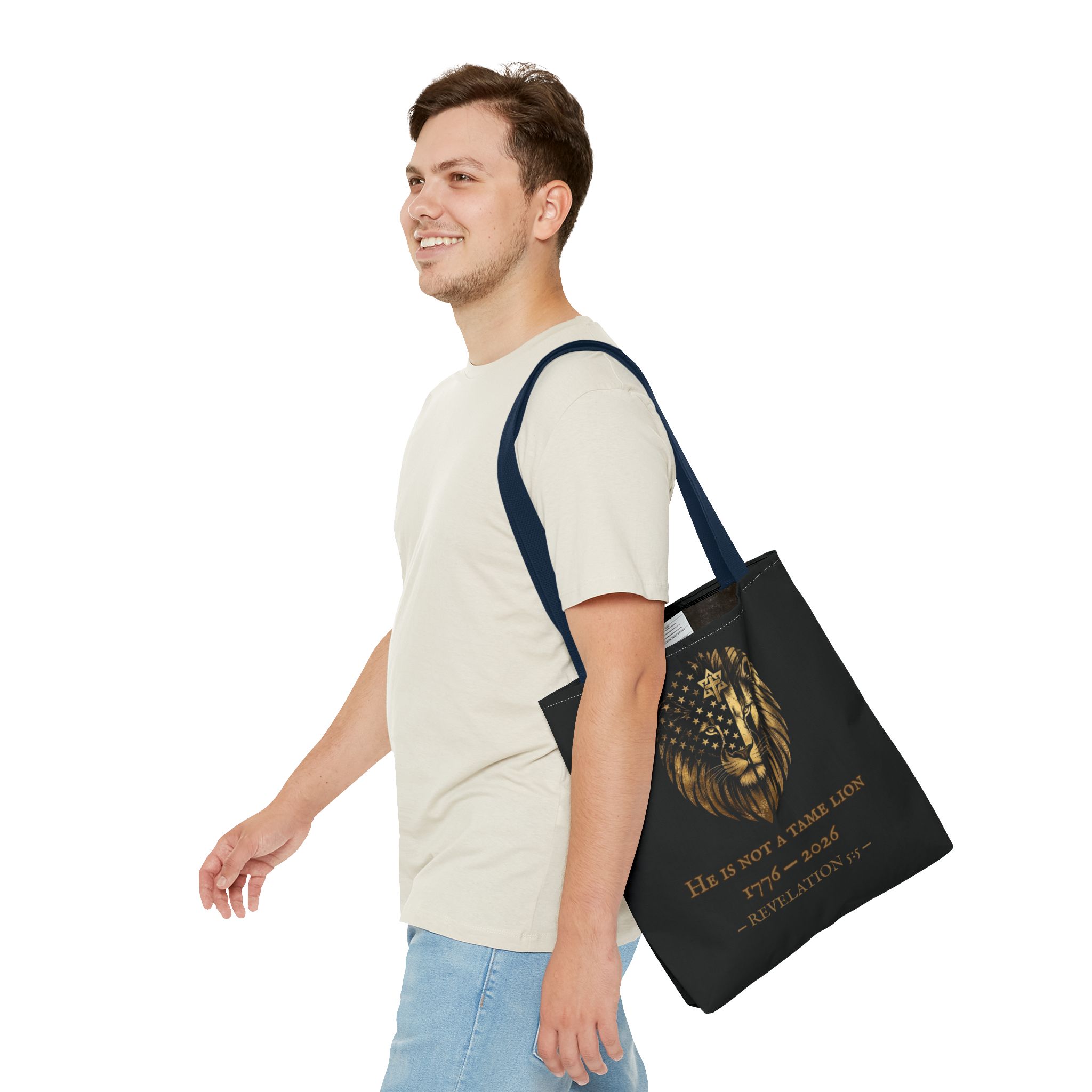 He Is Not A Tame Lion Tote — Narnia × America 250 × Revelation 5:5 55 He Is Not A Tame Lion Tote — Narnia × America 250 × Revelation 5:5 - Image 55