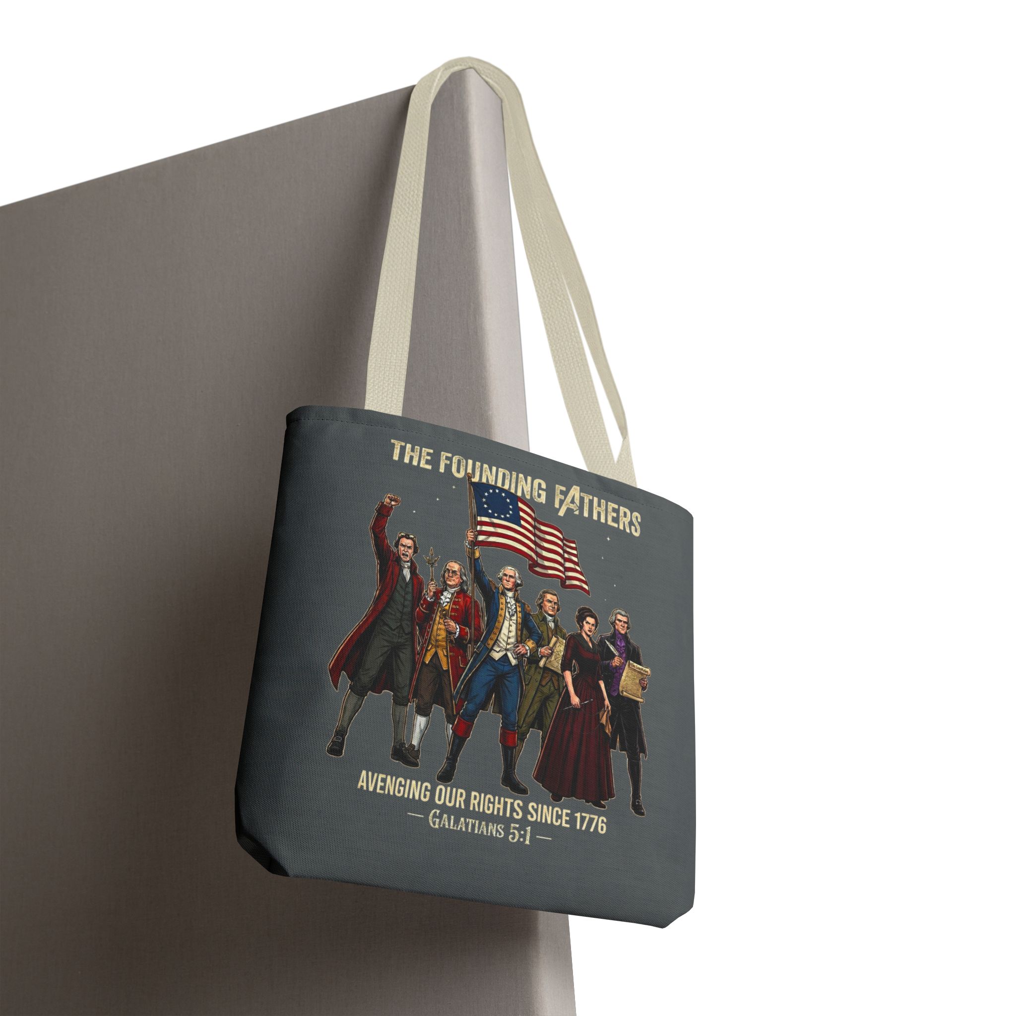 The Founding Fathers Tote Bag — Avengers × America 250 × Galatians 5:1 84 The Founding Fathers Tote Bag — Avengers × America 250 × Galatians 5:1 - Image 84