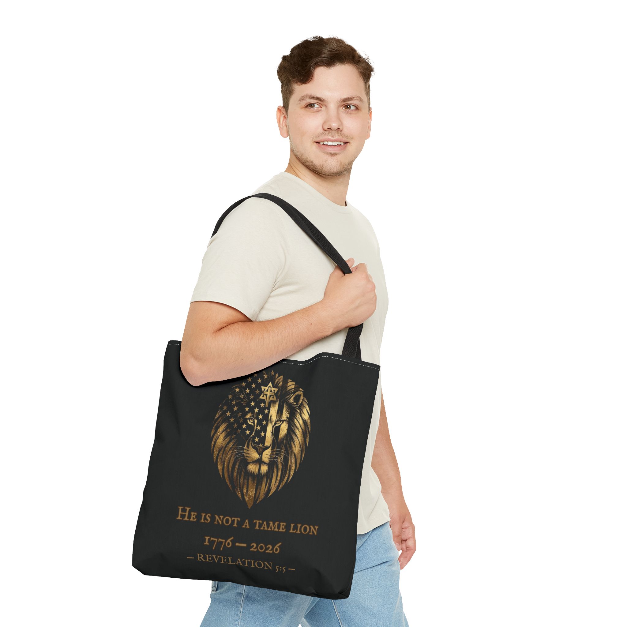 He Is Not A Tame Lion Tote — Narnia × America 250 × Revelation 5:5 11 He Is Not A Tame Lion Tote — Narnia × America 250 × Revelation 5:5 - Image 11