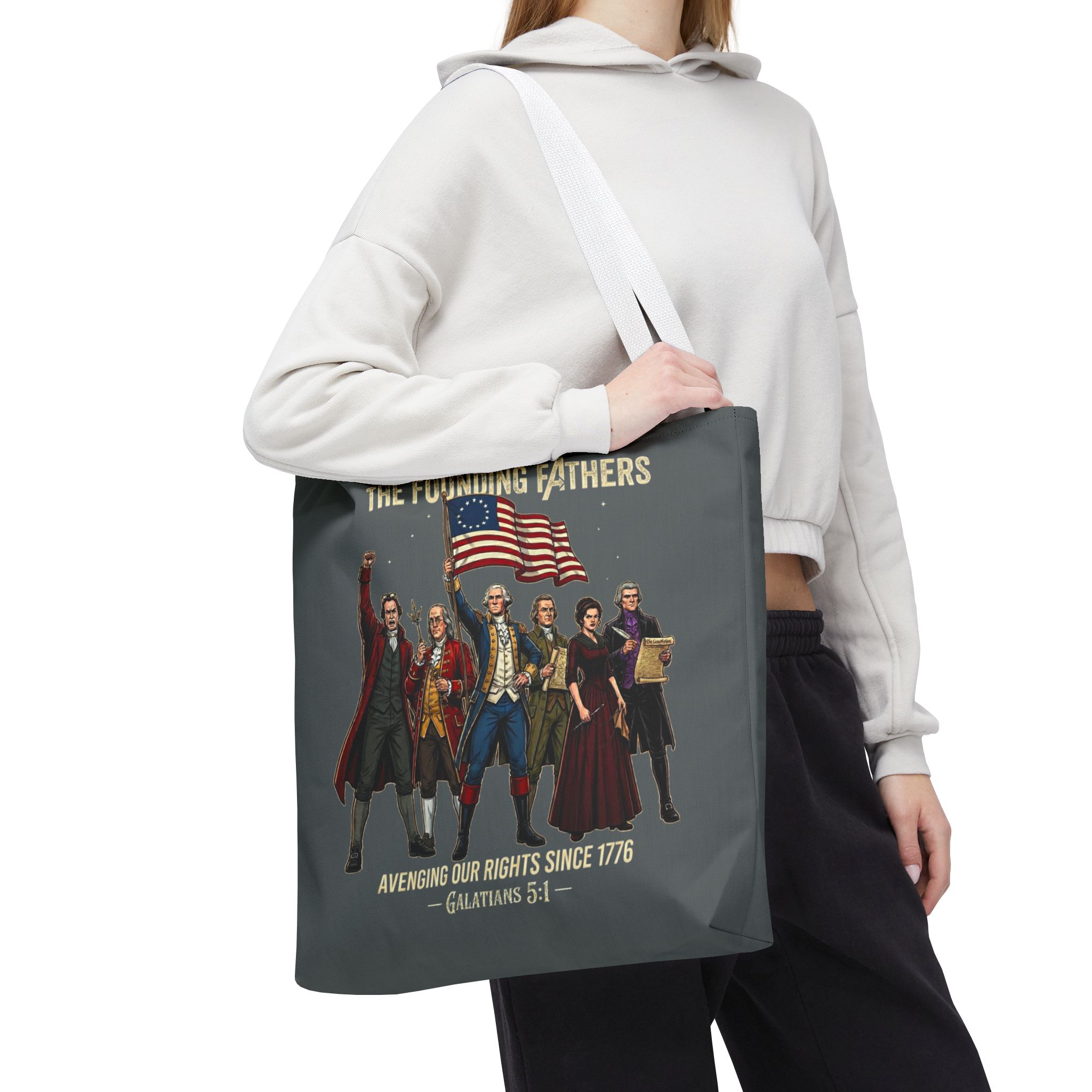 The Founding Fathers Tote Bag — Avengers × America 250 × Galatians 5:1 62 The Founding Fathers Tote Bag — Avengers × America 250 × Galatians 5:1 - Image 62