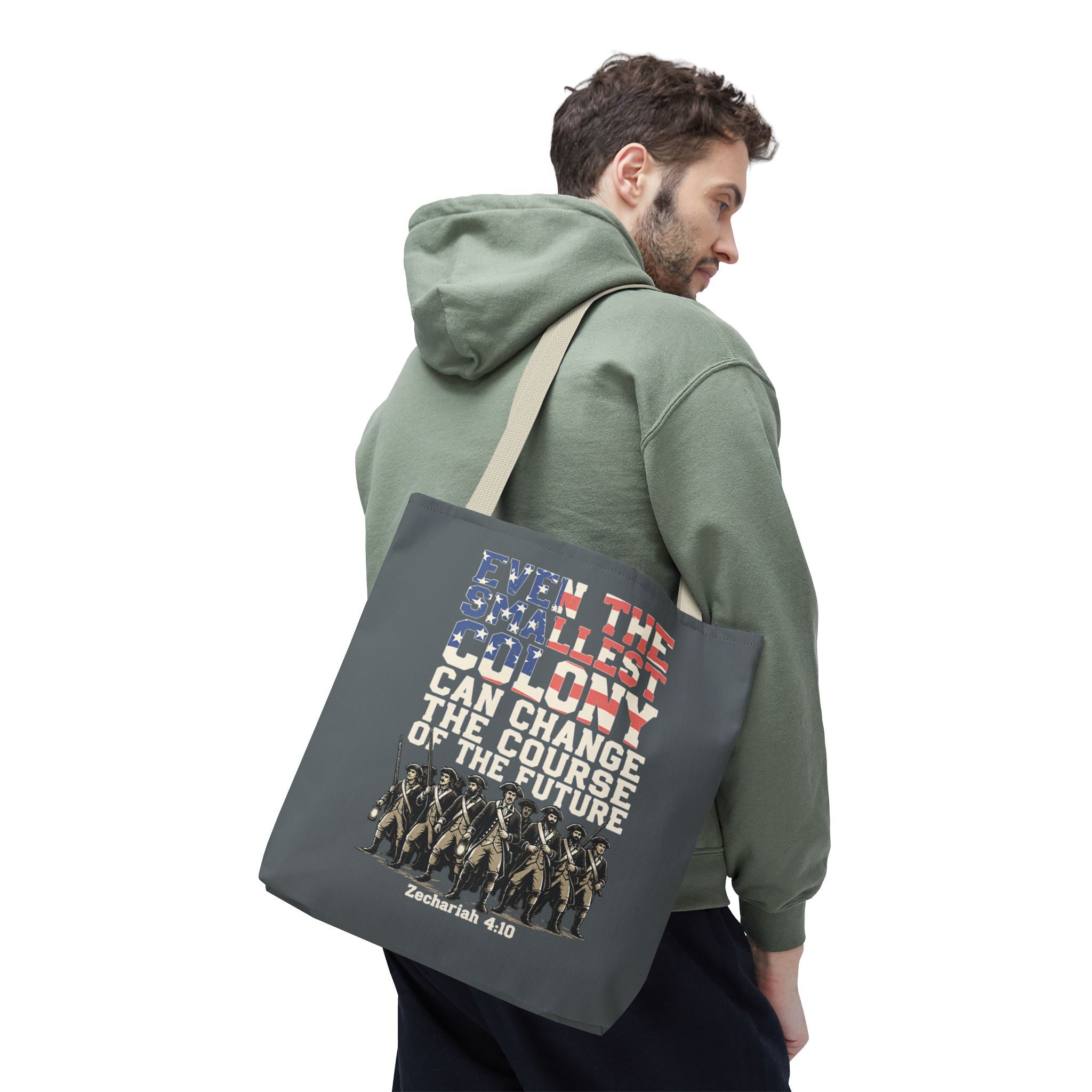 The Smallest Colony Tote Bag — Lord of the Rings × America 250 × Zechariah 4:10 75 The Smallest Colony Tote Bag — Lord of the Rings × America 250 × Zechariah 4:10 - Image 75