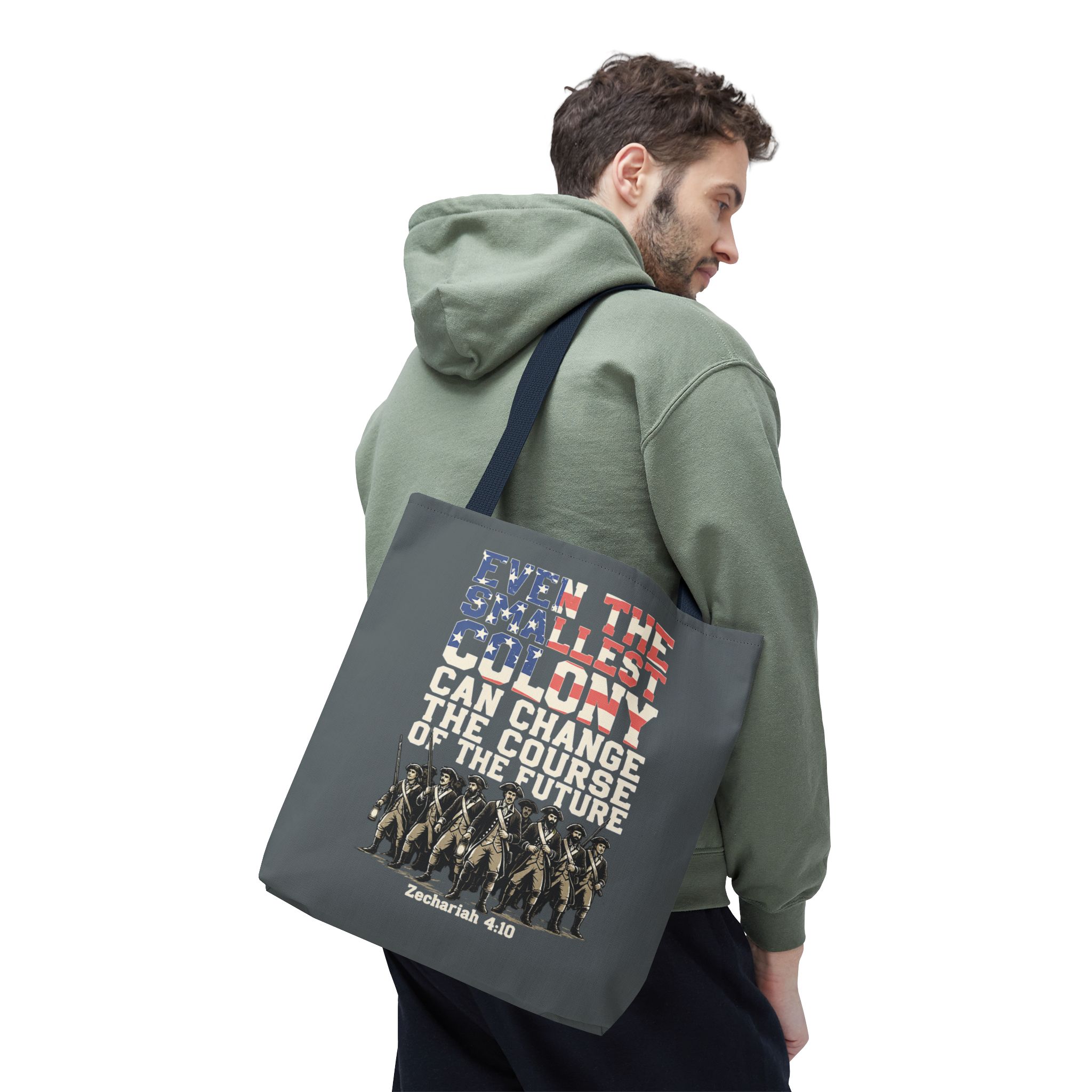 The Smallest Colony Tote Bag — Lord of the Rings × America 250 × Zechariah 4:10 96 The Smallest Colony Tote Bag — Lord of the Rings × America 250 × Zechariah 4:10 - Image 96