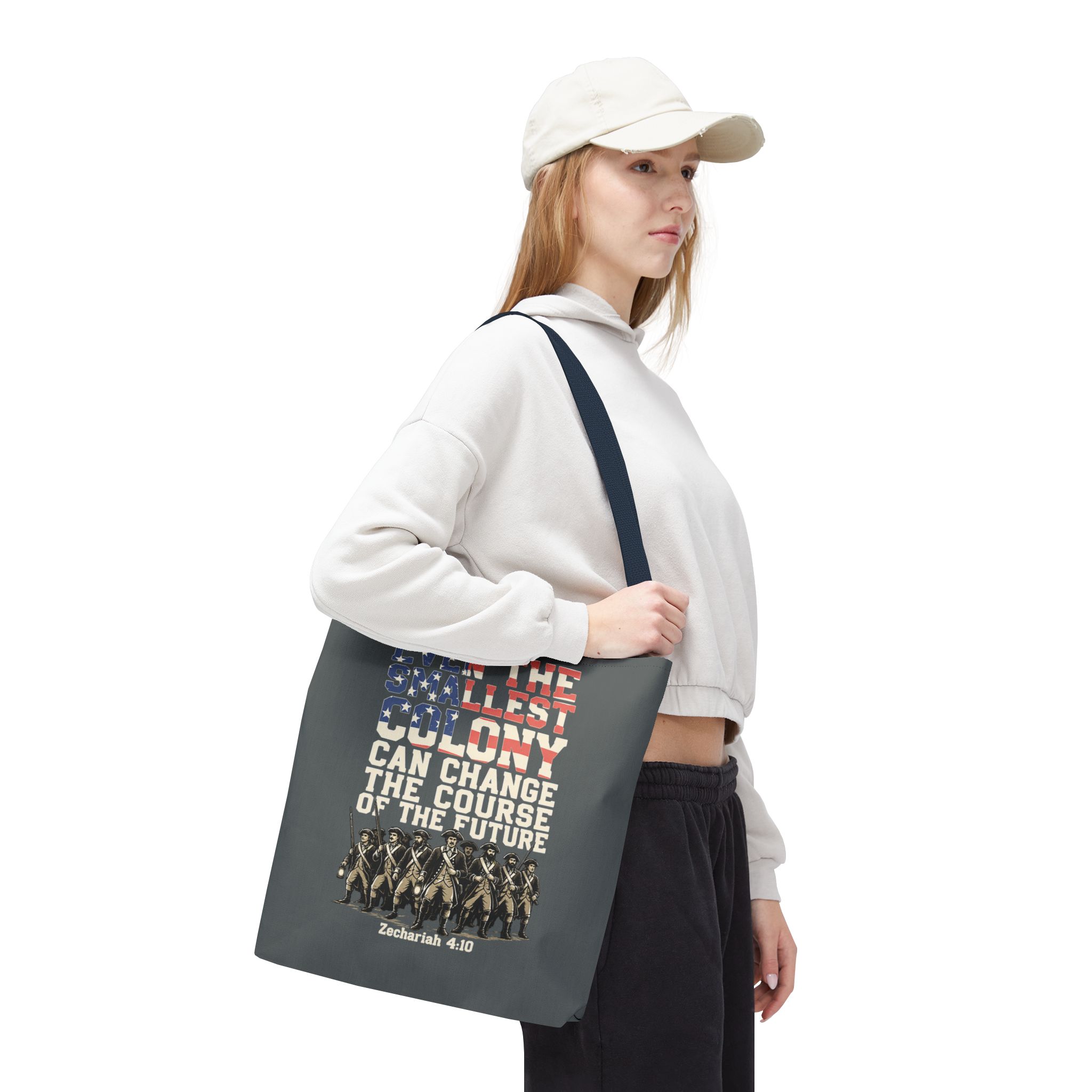The Smallest Colony Tote Bag — Lord of the Rings × America 250 × Zechariah 4:10 95 The Smallest Colony Tote Bag — Lord of the Rings × America 250 × Zechariah 4:10 - Image 95