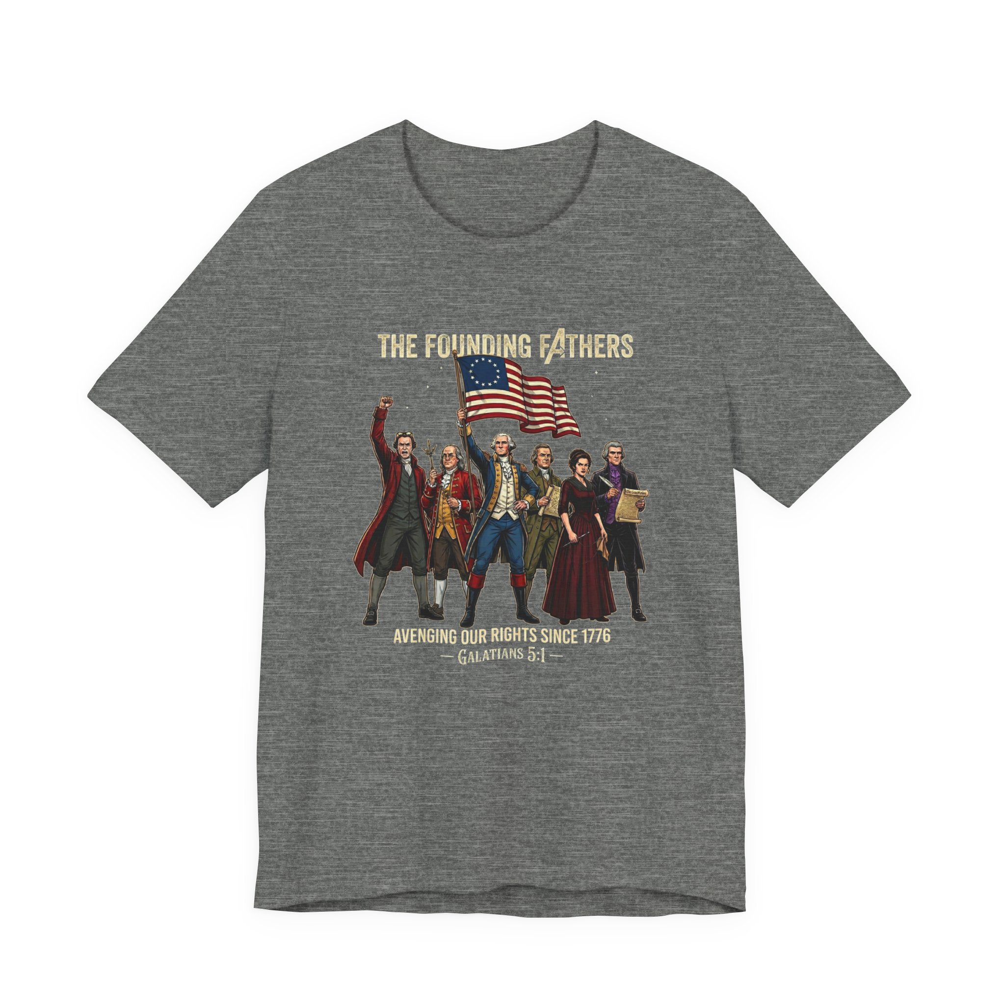 The Founding Fathers Tee — Avengers × America 250 × Galatians 5:1 1 The Founding Fathers Tee — Avengers × America 250 × Galatians 5:1