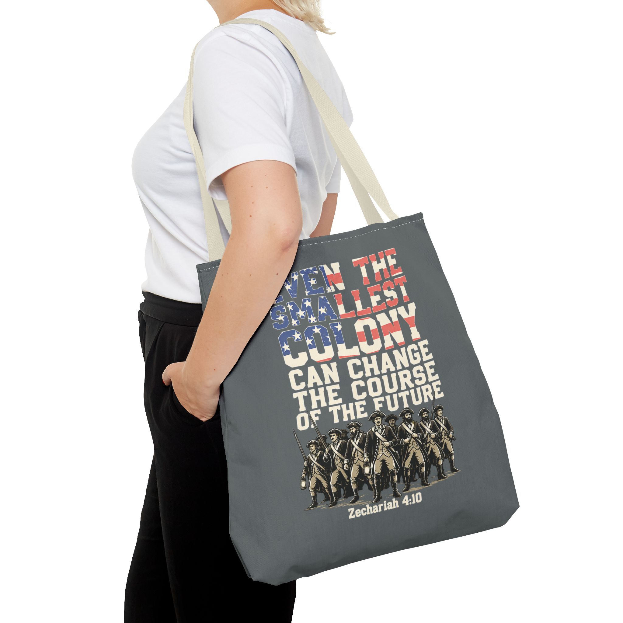 The Smallest Colony Tote Bag — Lord of the Rings × America 250 × Zechariah 4:10 80 The Smallest Colony Tote Bag — Lord of the Rings × America 250 × Zechariah 4:10 - Image 80