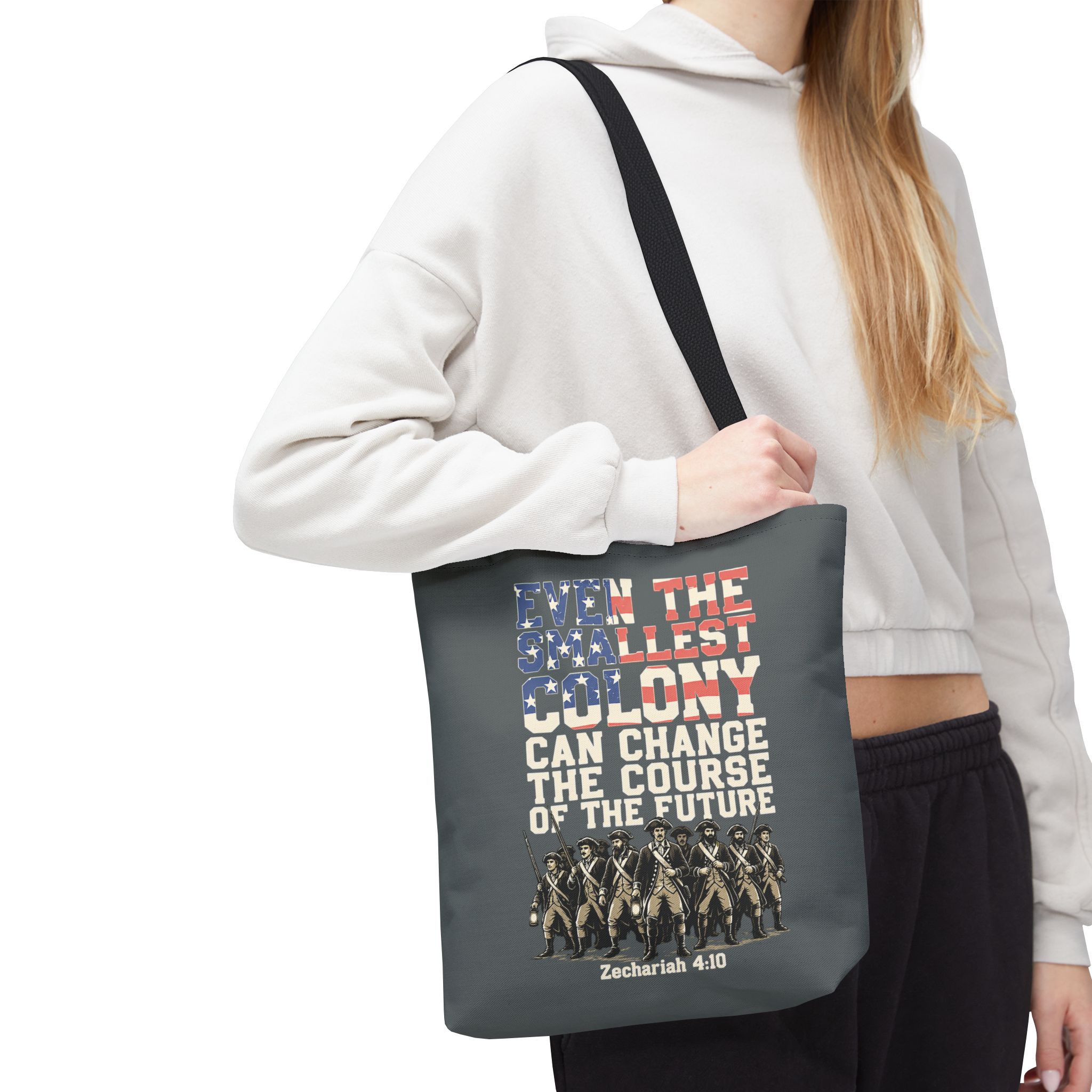 The Smallest Colony Tote Bag — Lord of the Rings × America 250 × Zechariah 4:10 6 The Smallest Colony Tote Bag — Lord of the Rings × America 250 × Zechariah 4:10 - Image 6