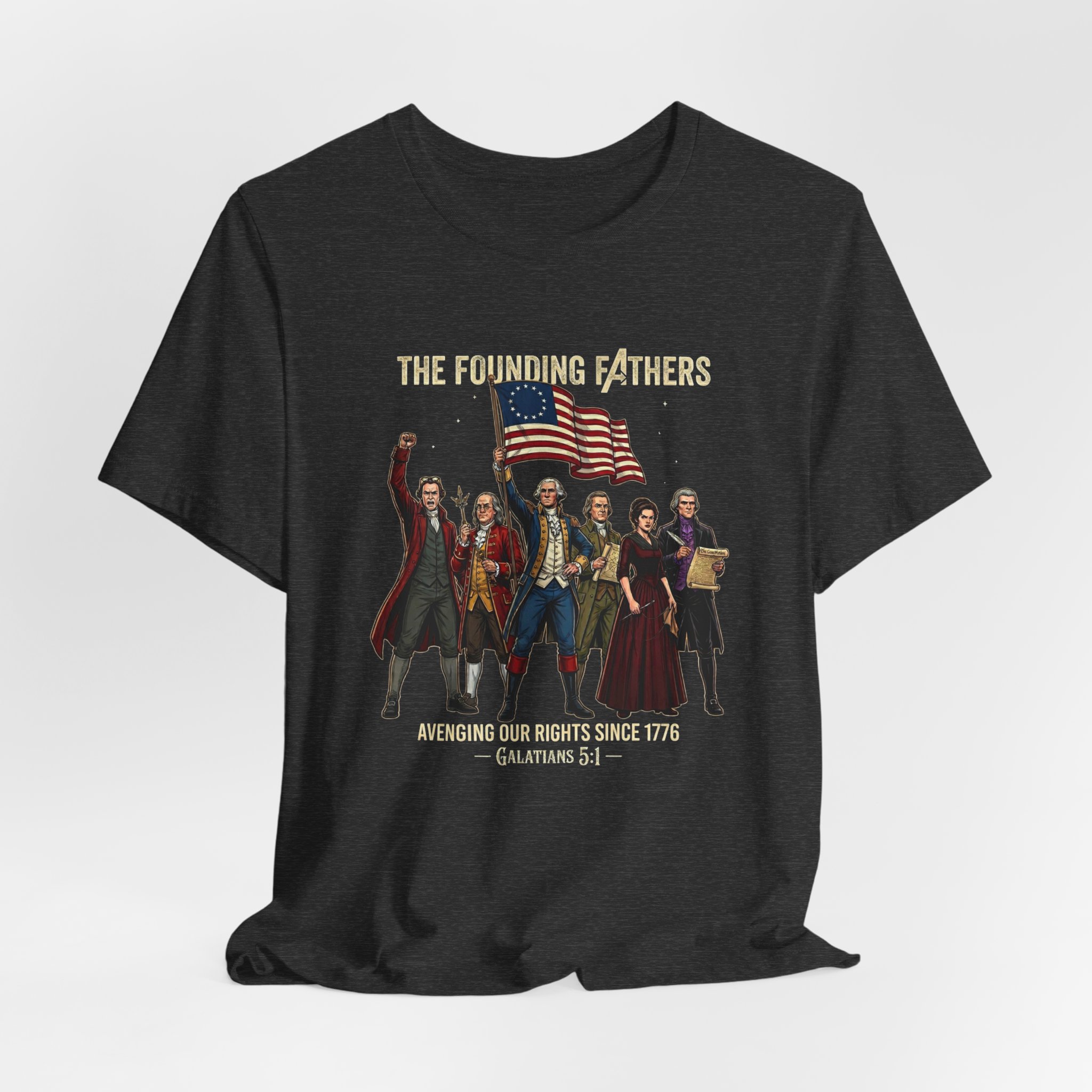 The Founding Fathers Tee — Avengers × America 250 × Galatians 5:1 8 The Founding Fathers Tee — Avengers × America 250 × Galatians 5:1 - Image 8