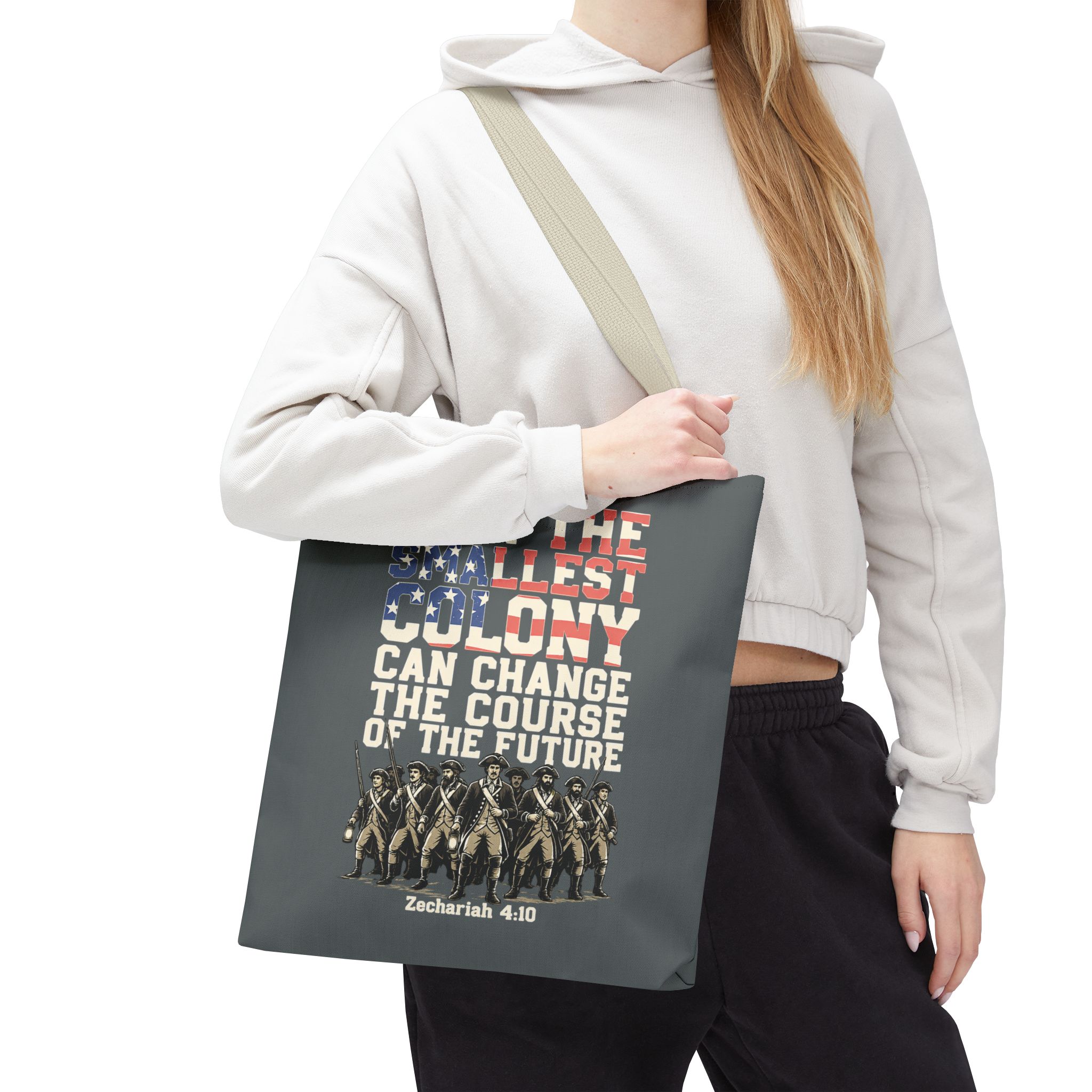 The Smallest Colony Tote Bag — Lord of the Rings × America 250 × Zechariah 4:10 76 The Smallest Colony Tote Bag — Lord of the Rings × America 250 × Zechariah 4:10 - Image 76
