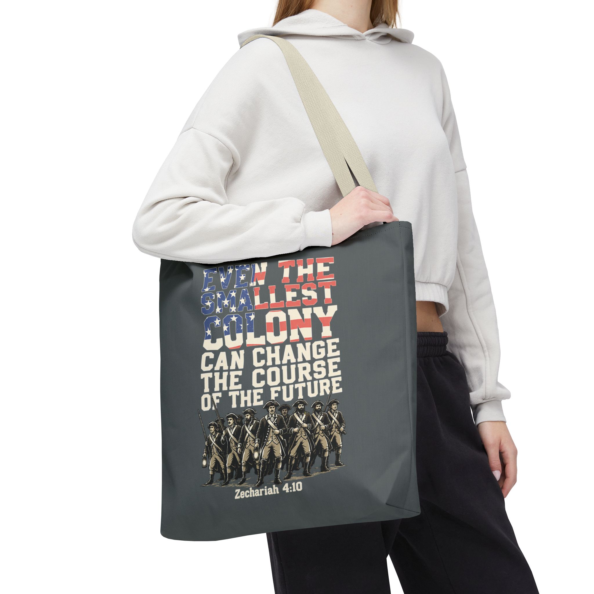 The Smallest Colony Tote Bag — Lord of the Rings × America 250 × Zechariah 4:10 83 The Smallest Colony Tote Bag — Lord of the Rings × America 250 × Zechariah 4:10 - Image 83